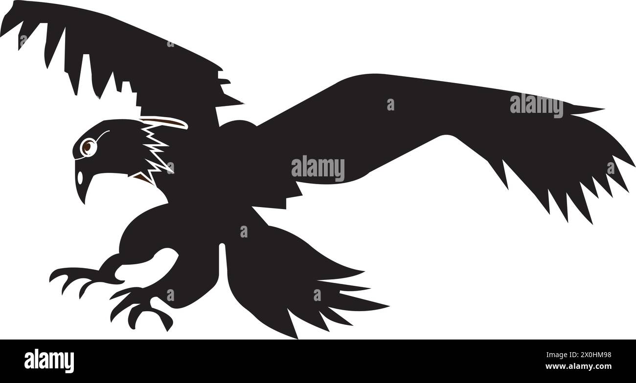 illustration vectorielle de conception d'icône d'aigle volant Illustration de Vecteur