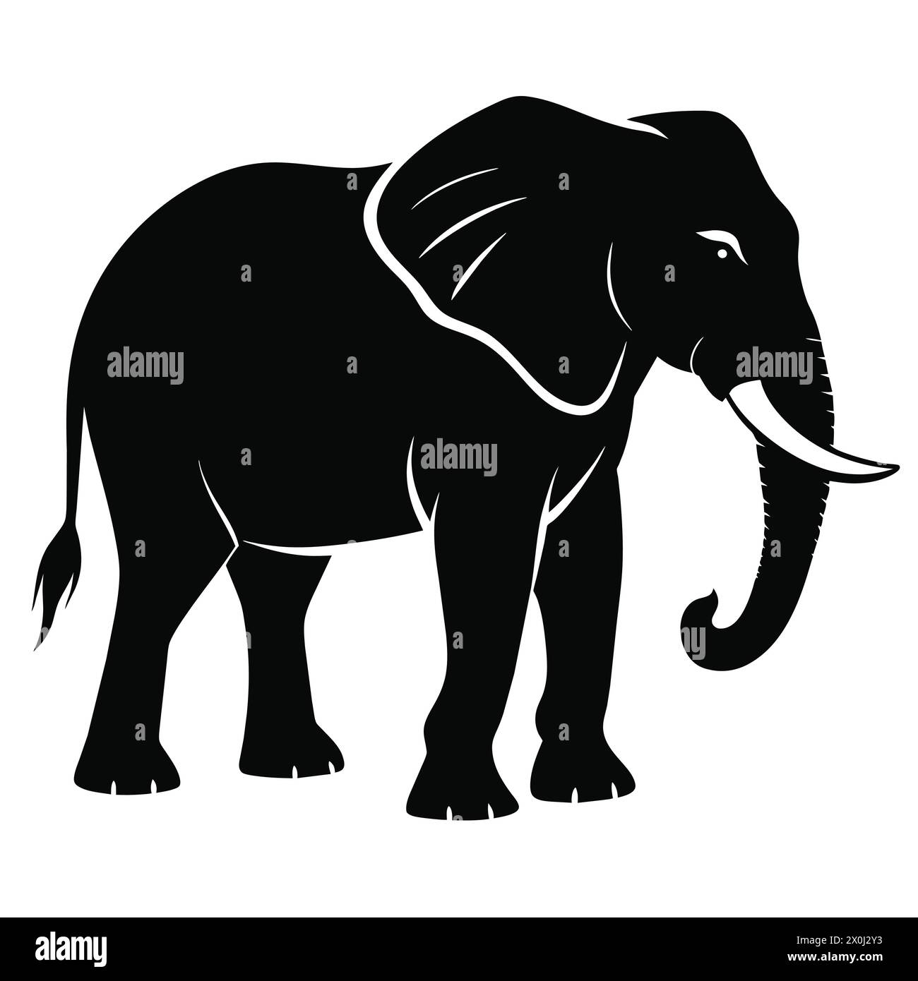 Illustrations éléphant - idéales pour les décors sur le thème Safari, les livres pour enfants et les marques écologiques Illustration de Vecteur