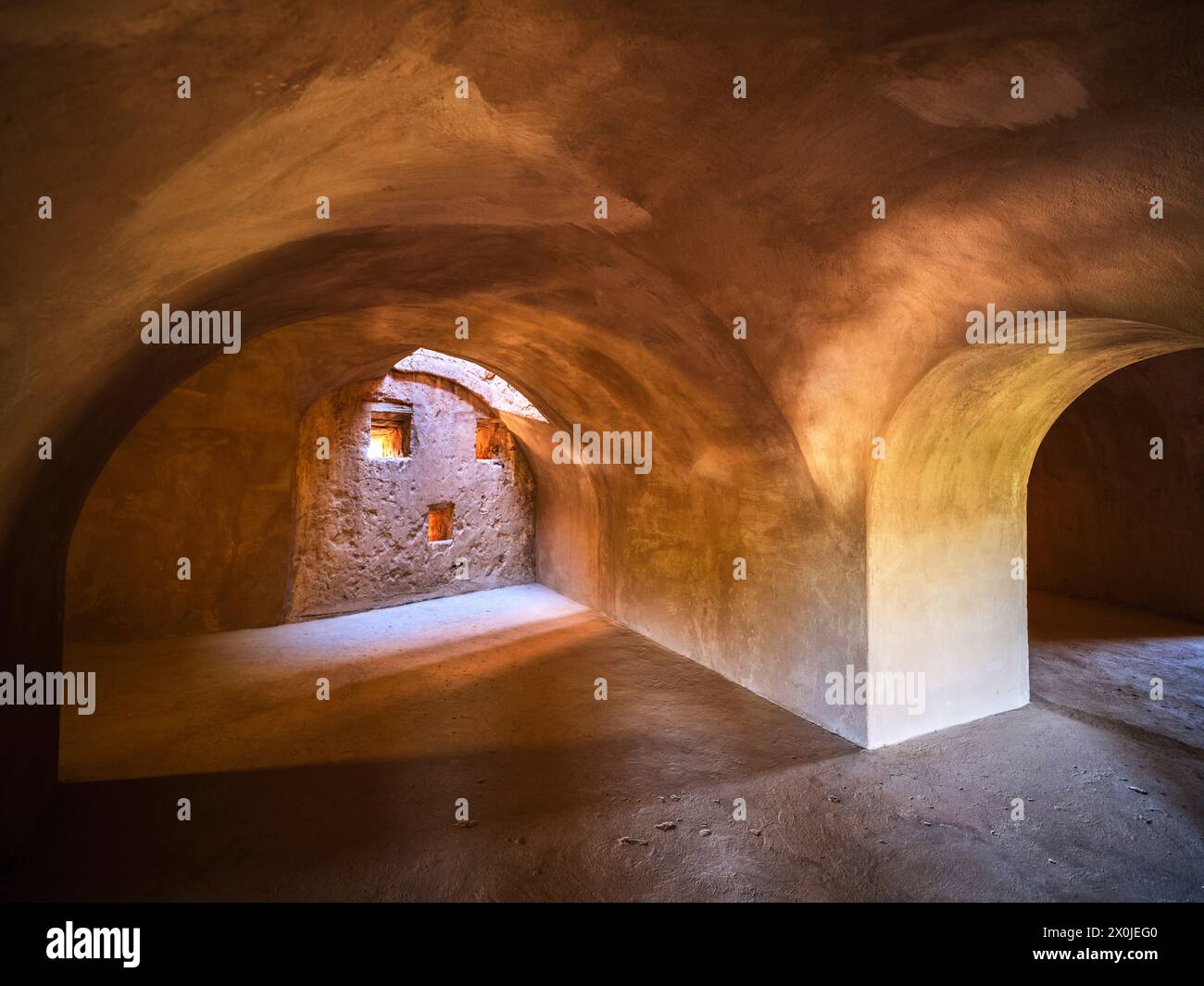 Oman, Jabrin, site du patrimoine mondial de l'UNESCO Château de Jibreen, Banque D'Images