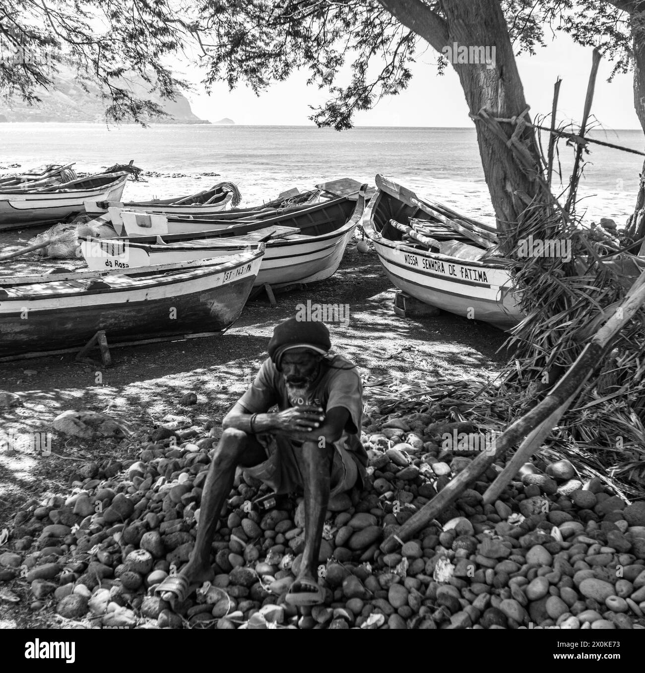 Temps-dehors en famille en Afrique de l'Ouest, Santiago, Tarrafal Banque D'Images