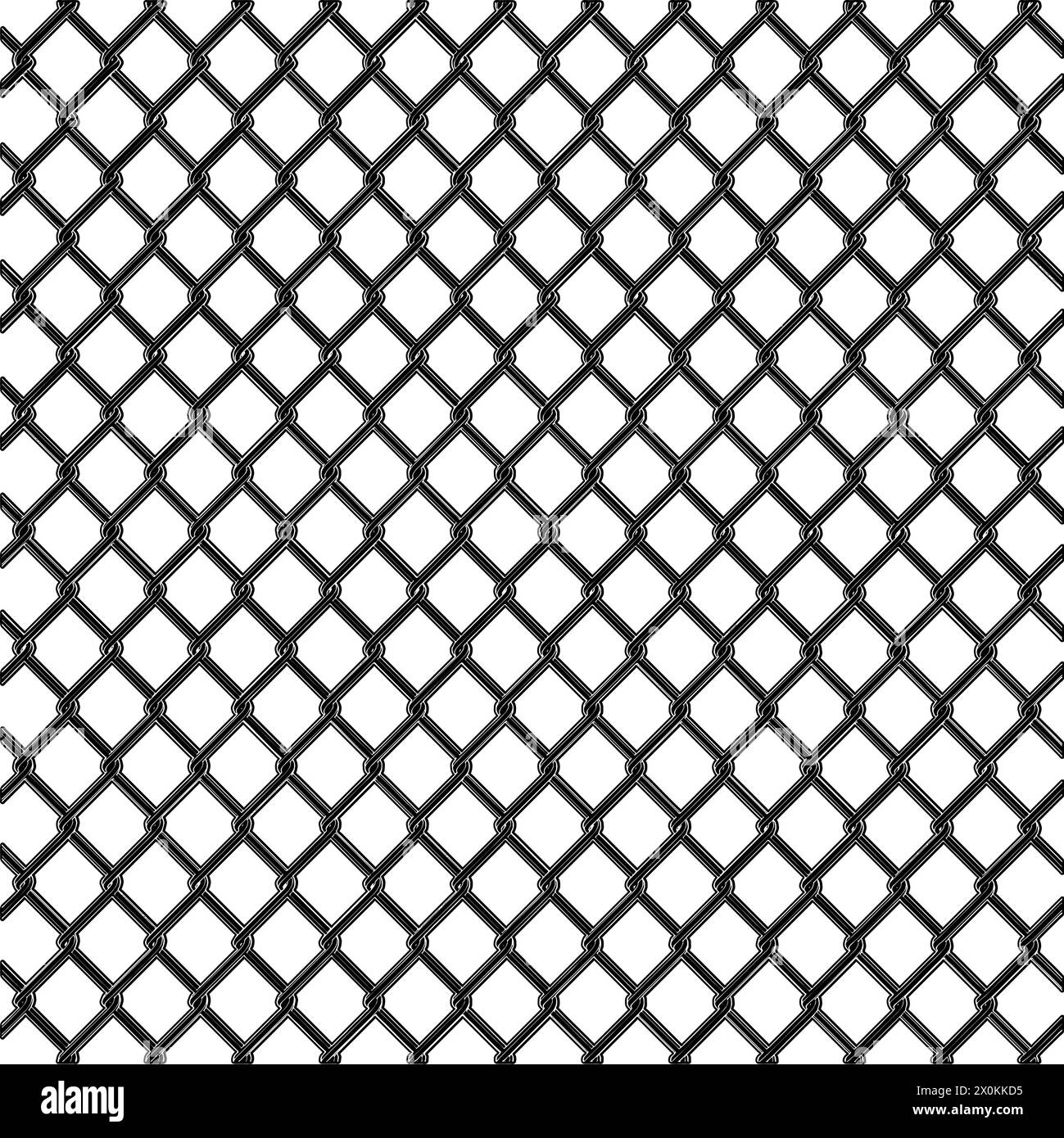 Vecteur de maille de clôture métallique câblé. Texture de motif de grille de fil d'acier isolé sur fond transparent blanc. Grille en aluminium 3d pour cage de prison. Sécurité. Illustration de Vecteur