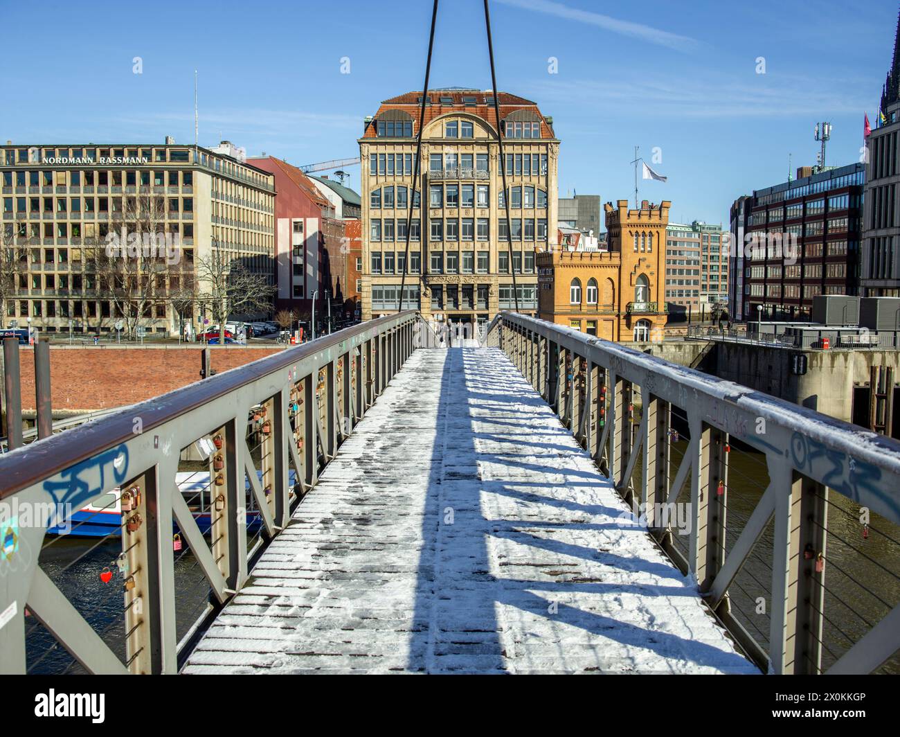 Speicherstadt Hambourg en hiver. Banque D'Images