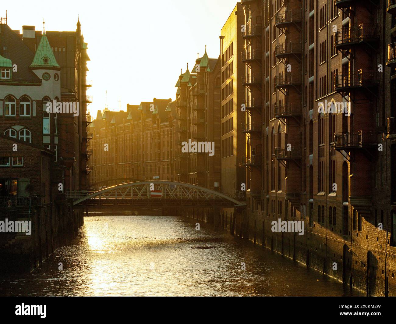 Wandrahmsfleet dans la Speicherstadt Hambourg. Banque D'Images