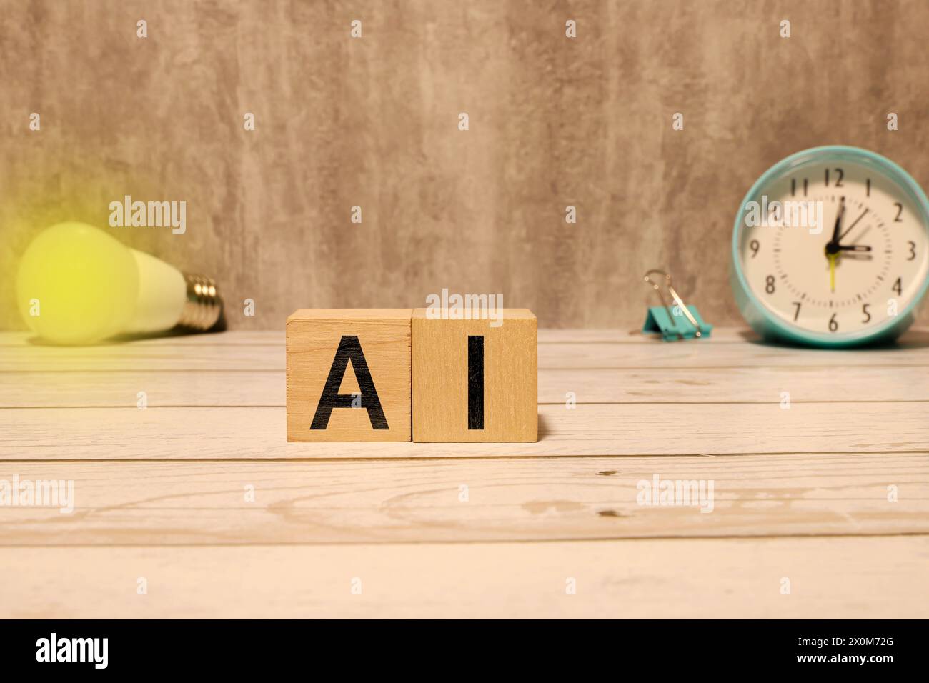 La technologie d'Intelligence Artificielle concept avec Ia texte faite de platine électronique avec puce électronique au-dessus de la planète Terre avec réseau connecté, dat Banque D'Images