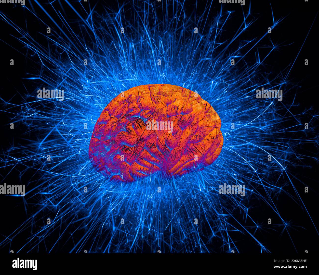 Cerveau actif, illustration conceptuelle. Banque D'Images