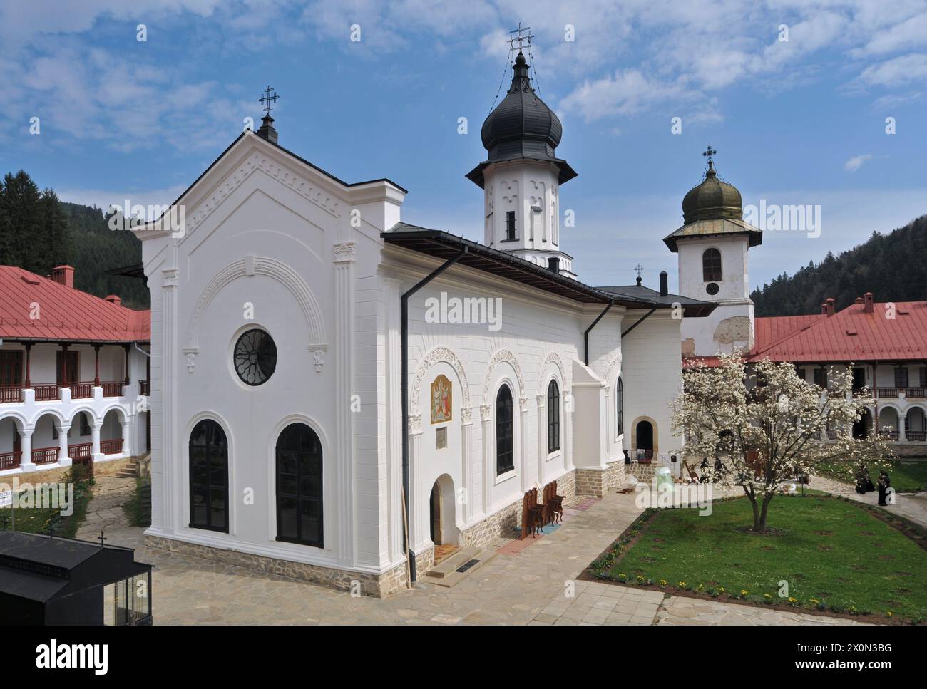 Monastère d'Agapia, comté de Neamt, Roumanie Banque D'Images