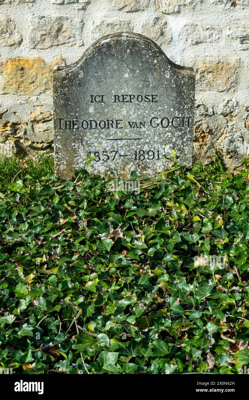 Auvers-sur-Oise. Tombe de Theo Van Gogh frère de Vincent au cimetière. Val-d'Oise. Ile-de-France. France. Europe Banque D'Images