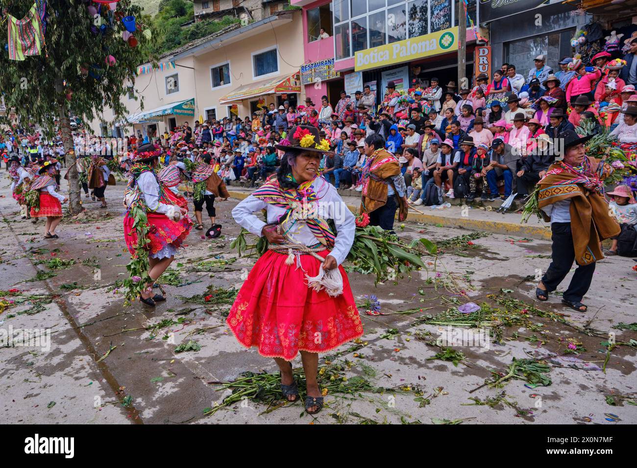 Pérou, province de Cuzco, ville de Lares, carnaval Banque D'Images