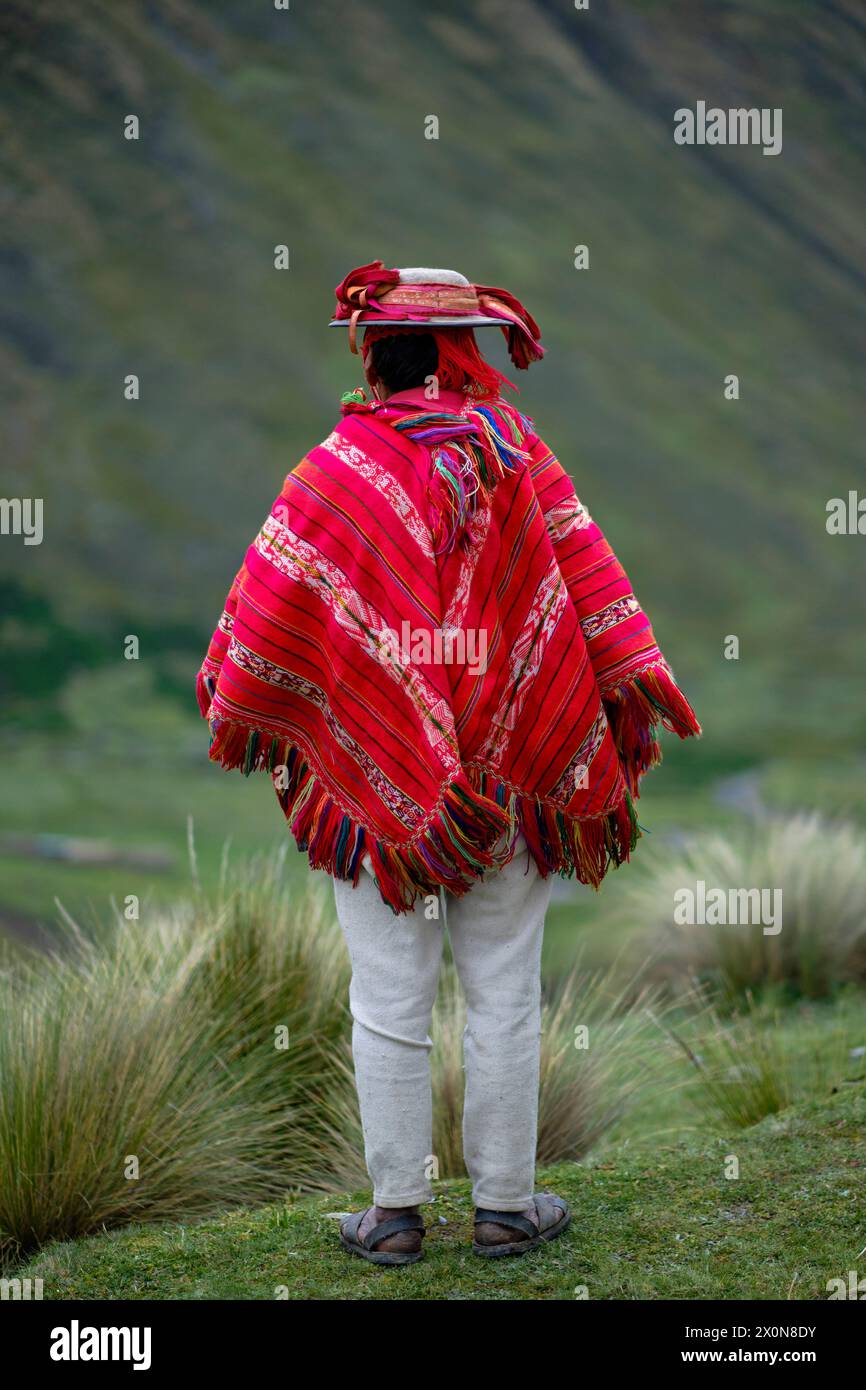 Pérou, province de Cuzco, Vallée sacrée des Incas, communautés andines, paysan quechua Banque D'Images