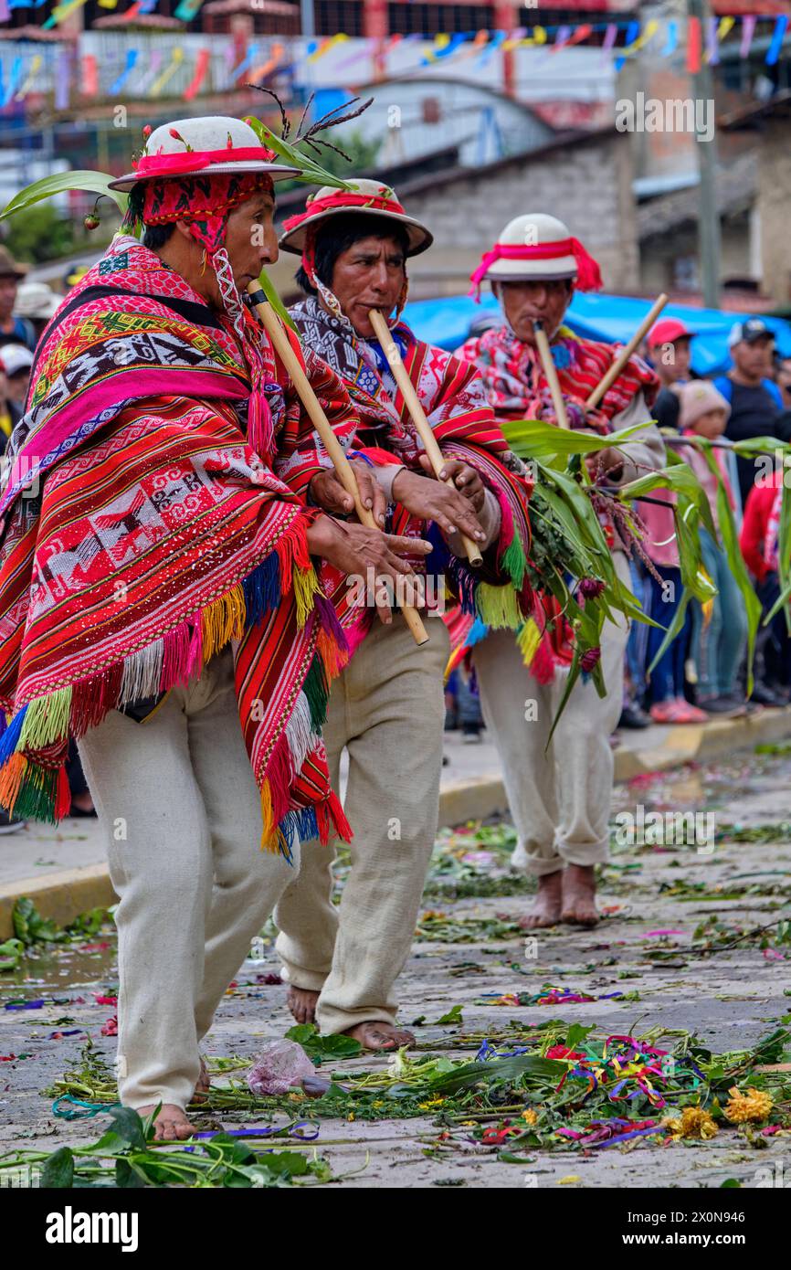 Pérou, province de Cuzco, ville de Lares, carnaval Banque D'Images