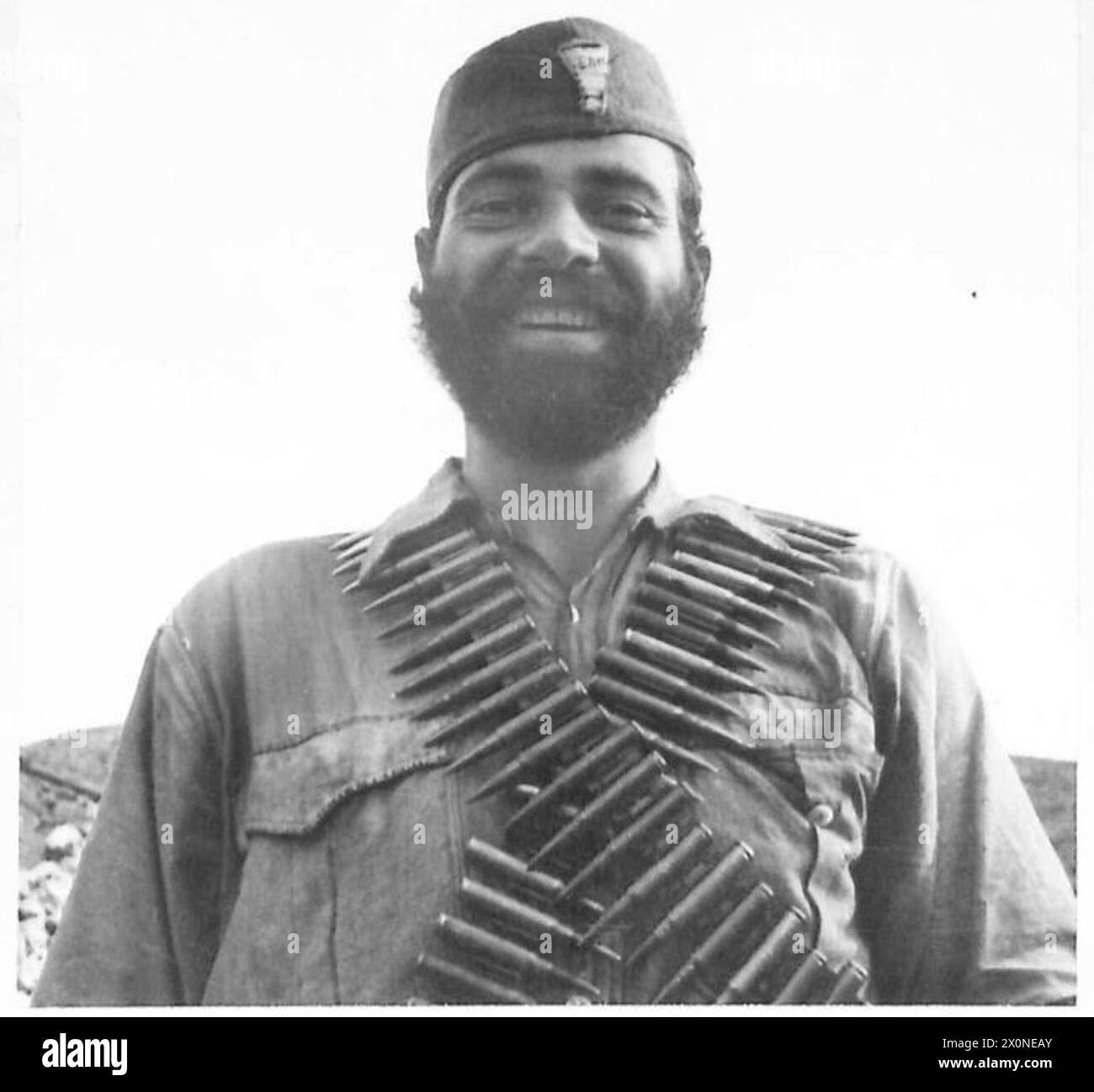 TYPES DE SOLDAT PARTISAN - Athanatos - 2 1/2 ans un négatif photographique partisan , Armée britannique Banque D'Images