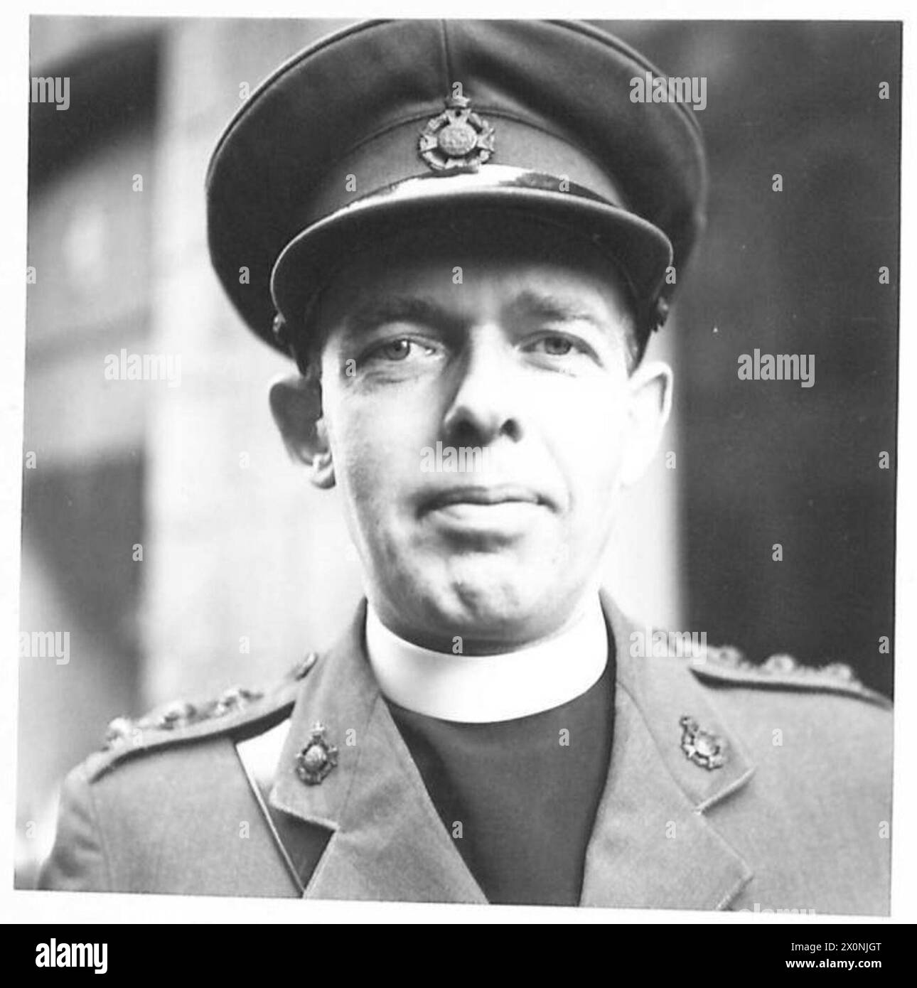 Portrait du révérend J.P. Stevenson, Padre de l'armée de l'Église d'Angleterre desservant la paroisse de King's Lynn, Norfolk. Banque D'Images