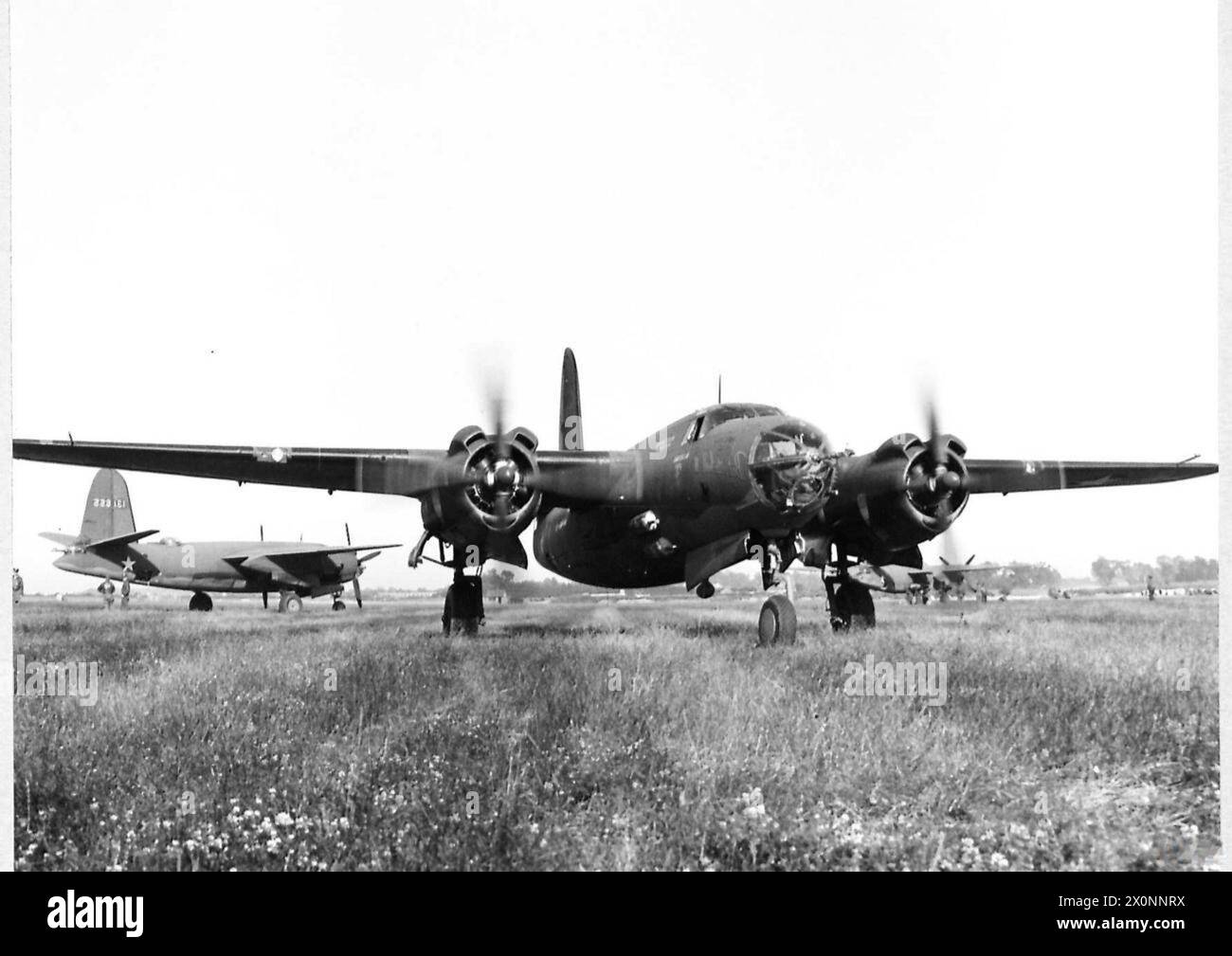 Le bombardier Martin Marauder B-26 B est propulsé par deux moteurs Pratt & Whitney R-2800-43 de 2 000 ch. Négatif photographique, Royal Air Force. Banque D'Images