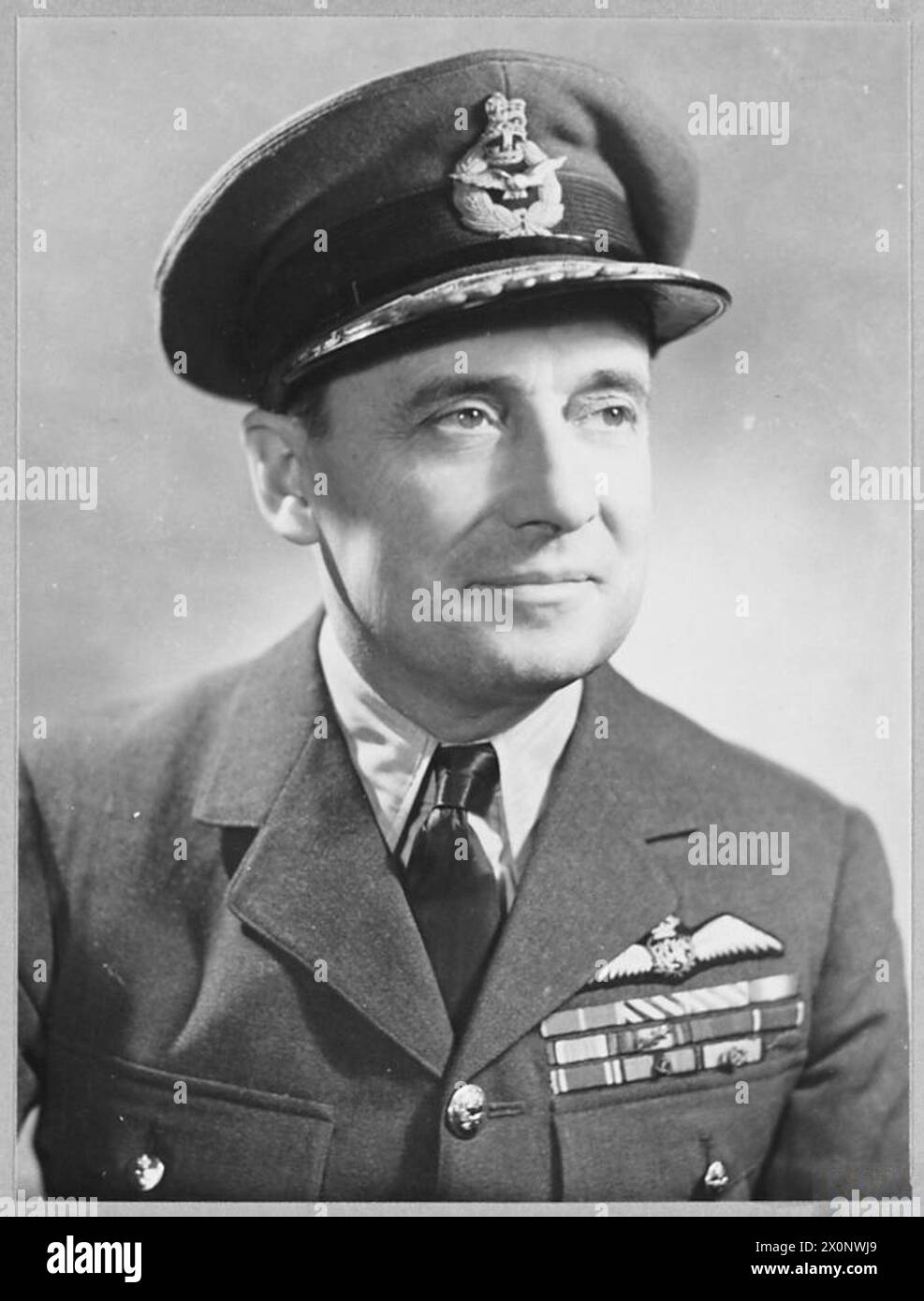 Le vice-marshal H.G. Smart, récipiendaire de l'OBE, de la DFC et de l'AFC, est représenté dans son uniforme de la Royal Air Force. Banque D'Images
