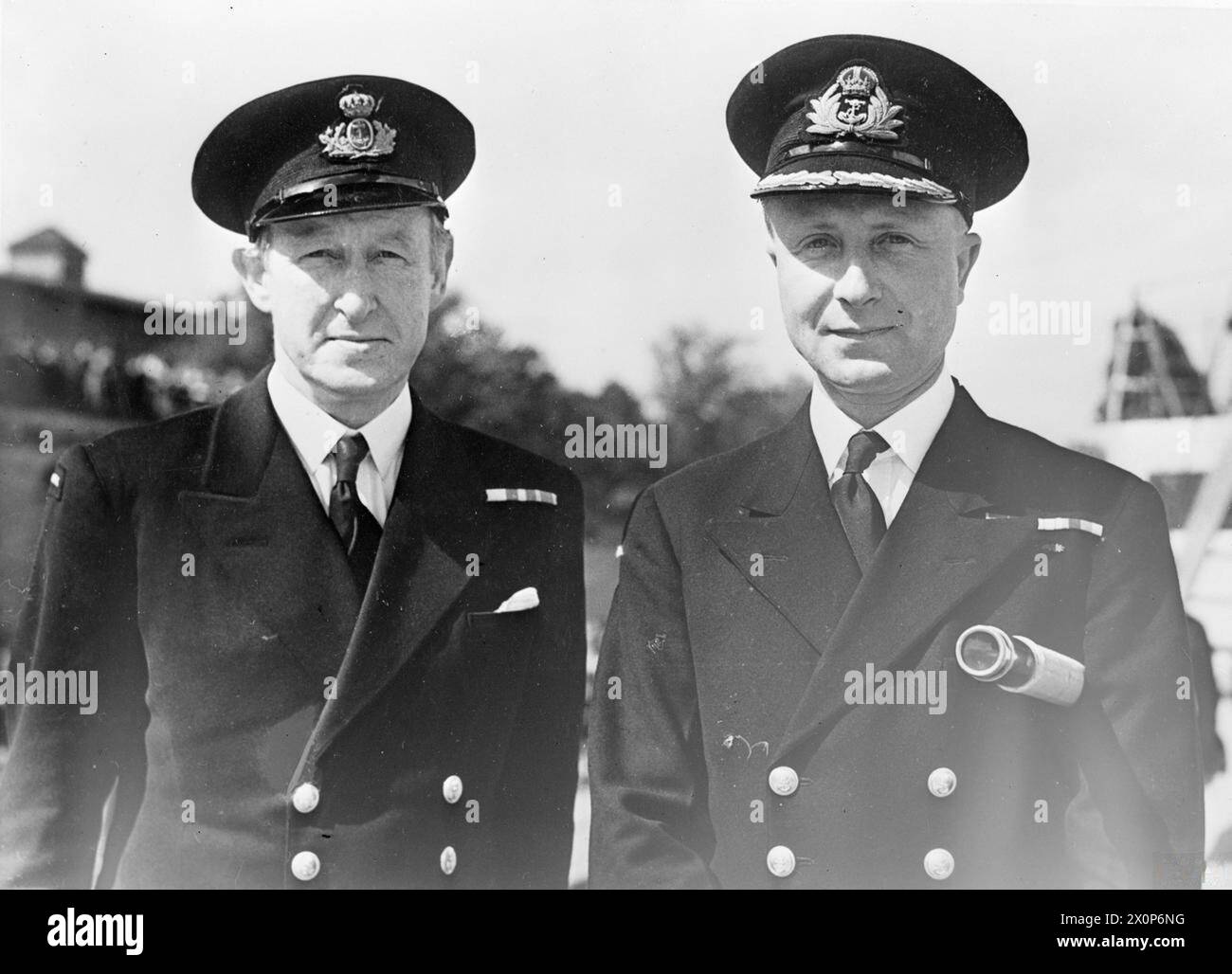 La marine britannique prit le contrôle de Copenhague le 14 mai 1945. Le capitaine Ernst Dahl de la marine danoise a mené le déminage dans le Skaggerak, aux côtés du capitaine R.F. Elkins, RN, commandant le HMS Dido. Banque D'Images