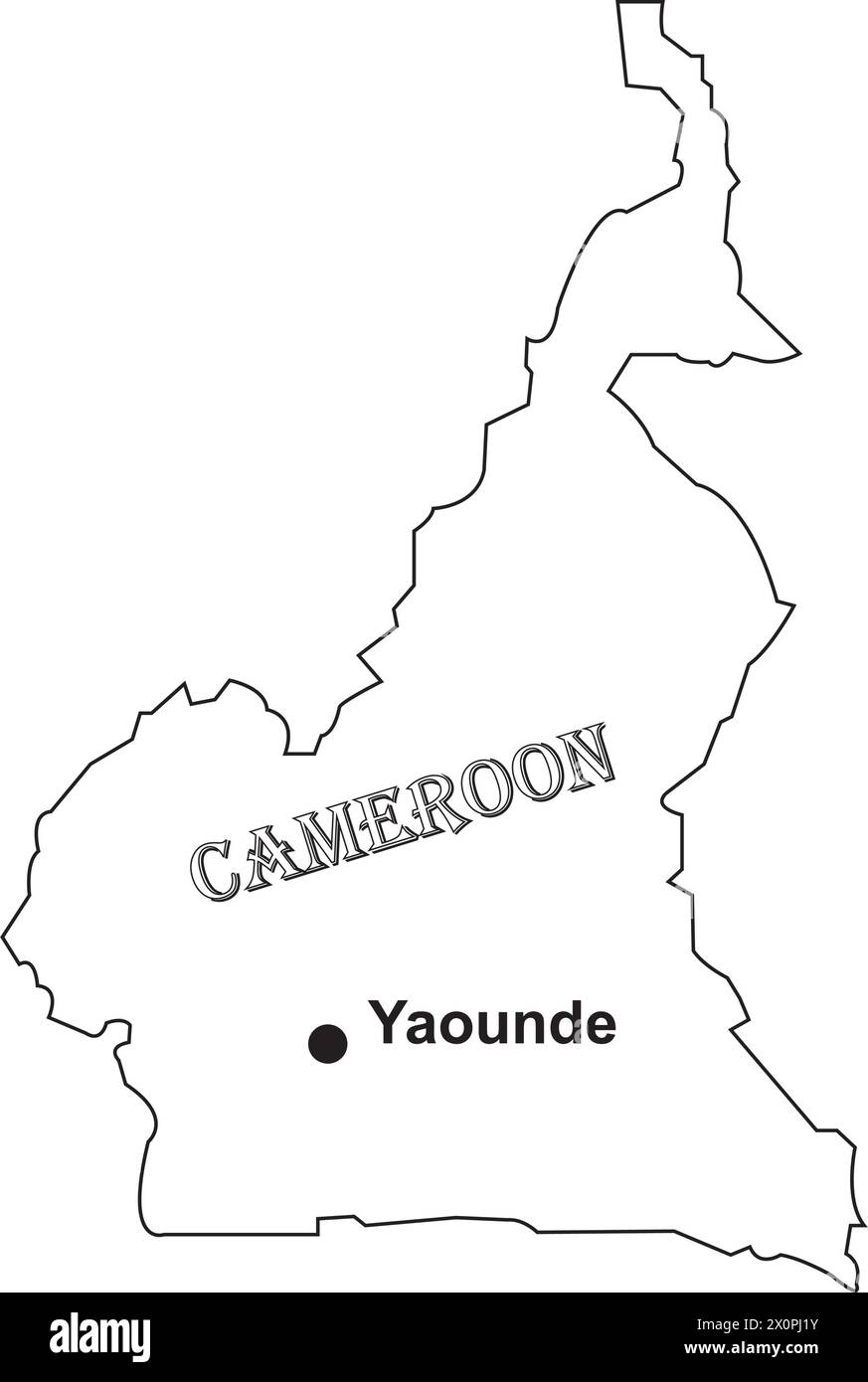 Conception de symbole d'illustration vectorielle de carte Cameroun Illustration de Vecteur