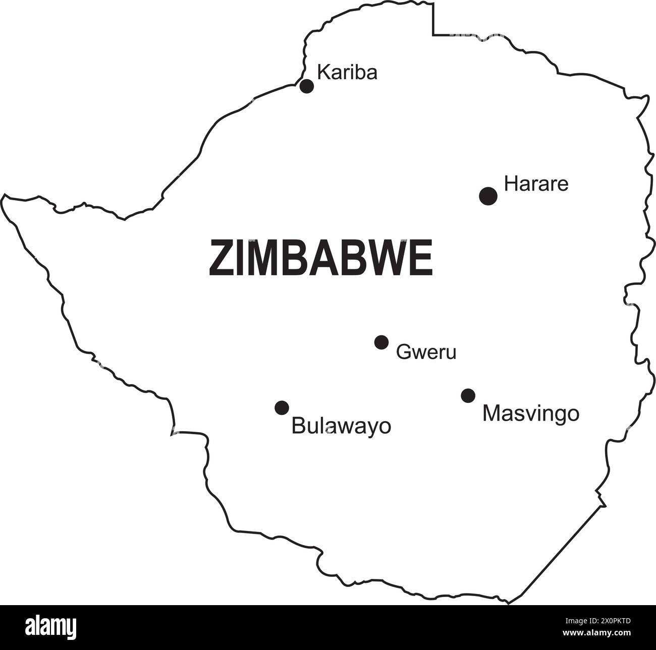 Illustration vectorielle de carte de pays du Zimbabwe conception simple Illustration de Vecteur