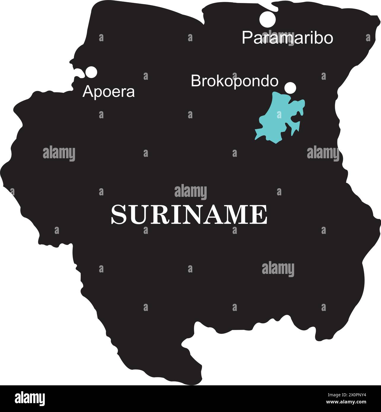 Suriname nom map illustration vectorielle conception simple Illustration de Vecteur