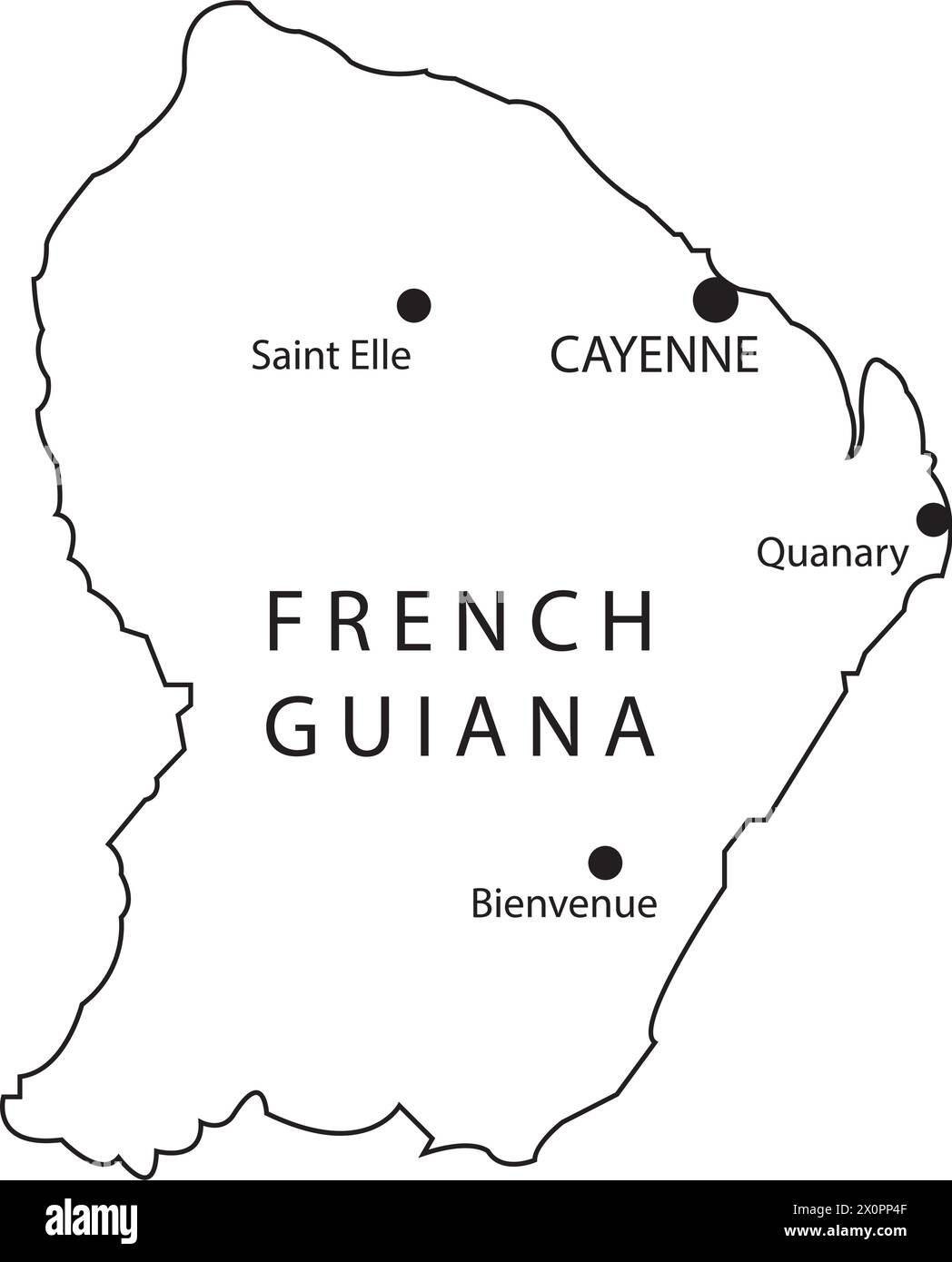 Carte de Guyane française illustration vectorielle conception simple Illustration de Vecteur