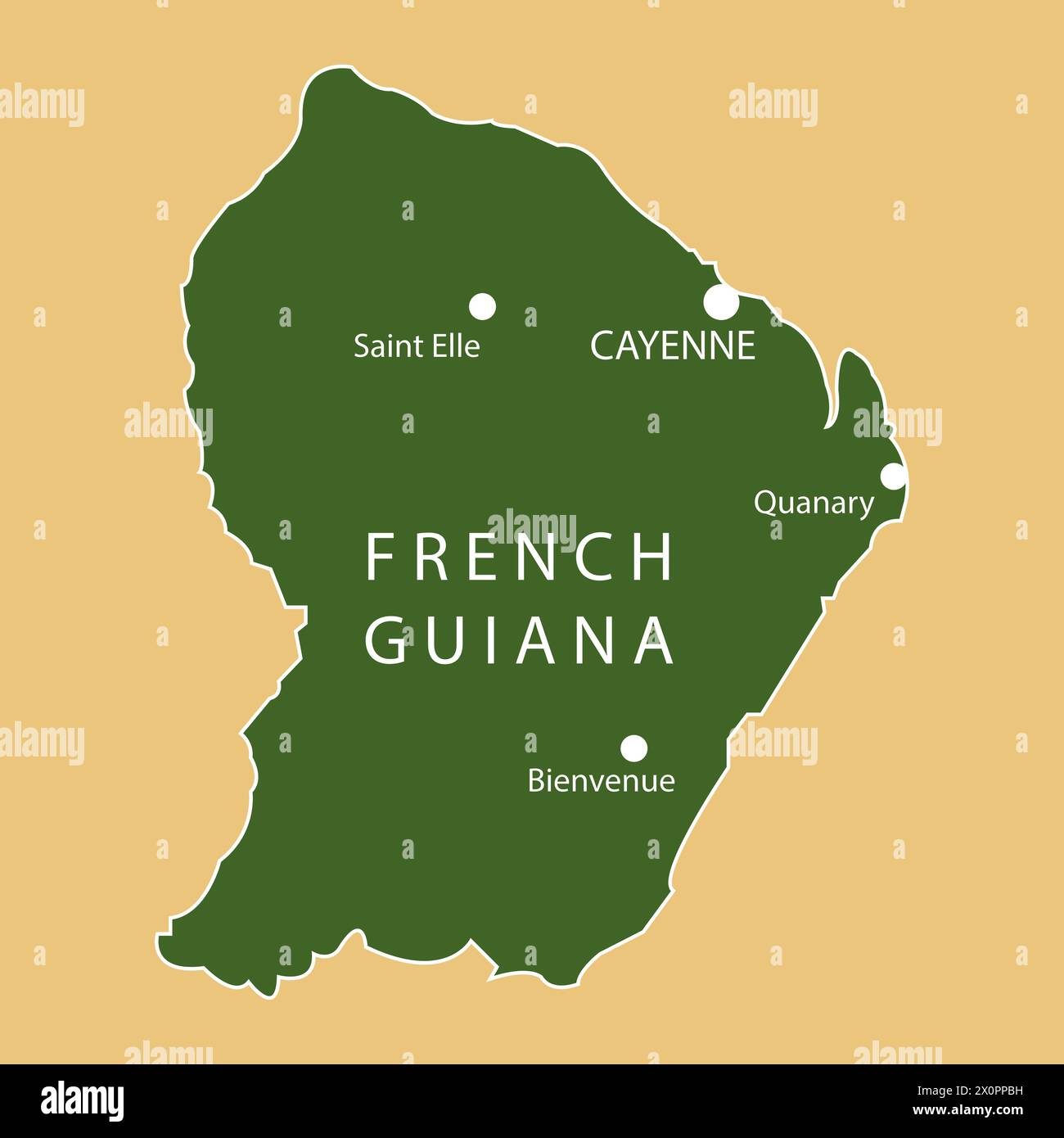 Carte de Guyane française illustration vectorielle conception simple Illustration de Vecteur