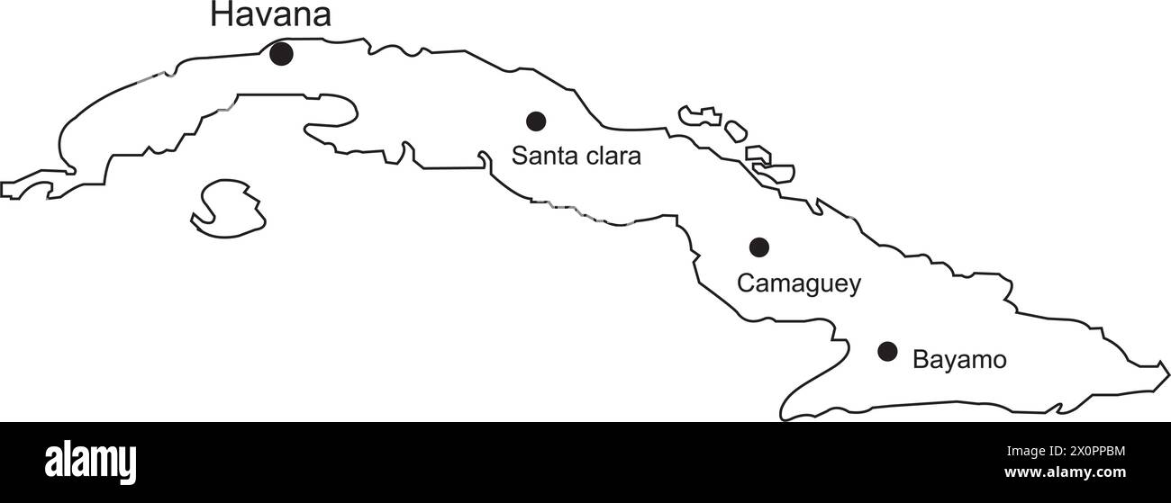 Conception de symbole d'illustration vectorielle de carte Cuba Illustration de Vecteur