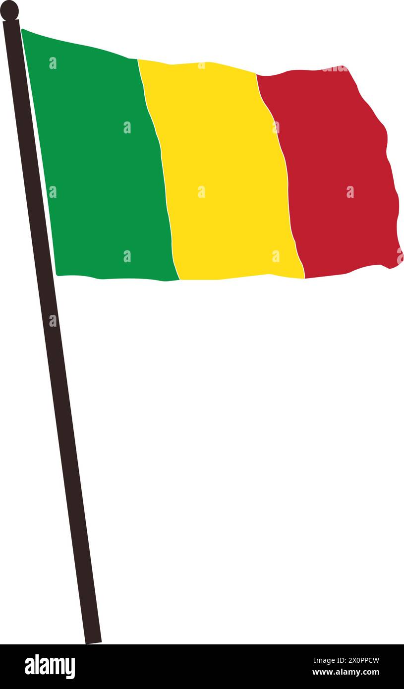 Illustration vectorielle de drapeau de pays Mali conception simple Illustration de Vecteur