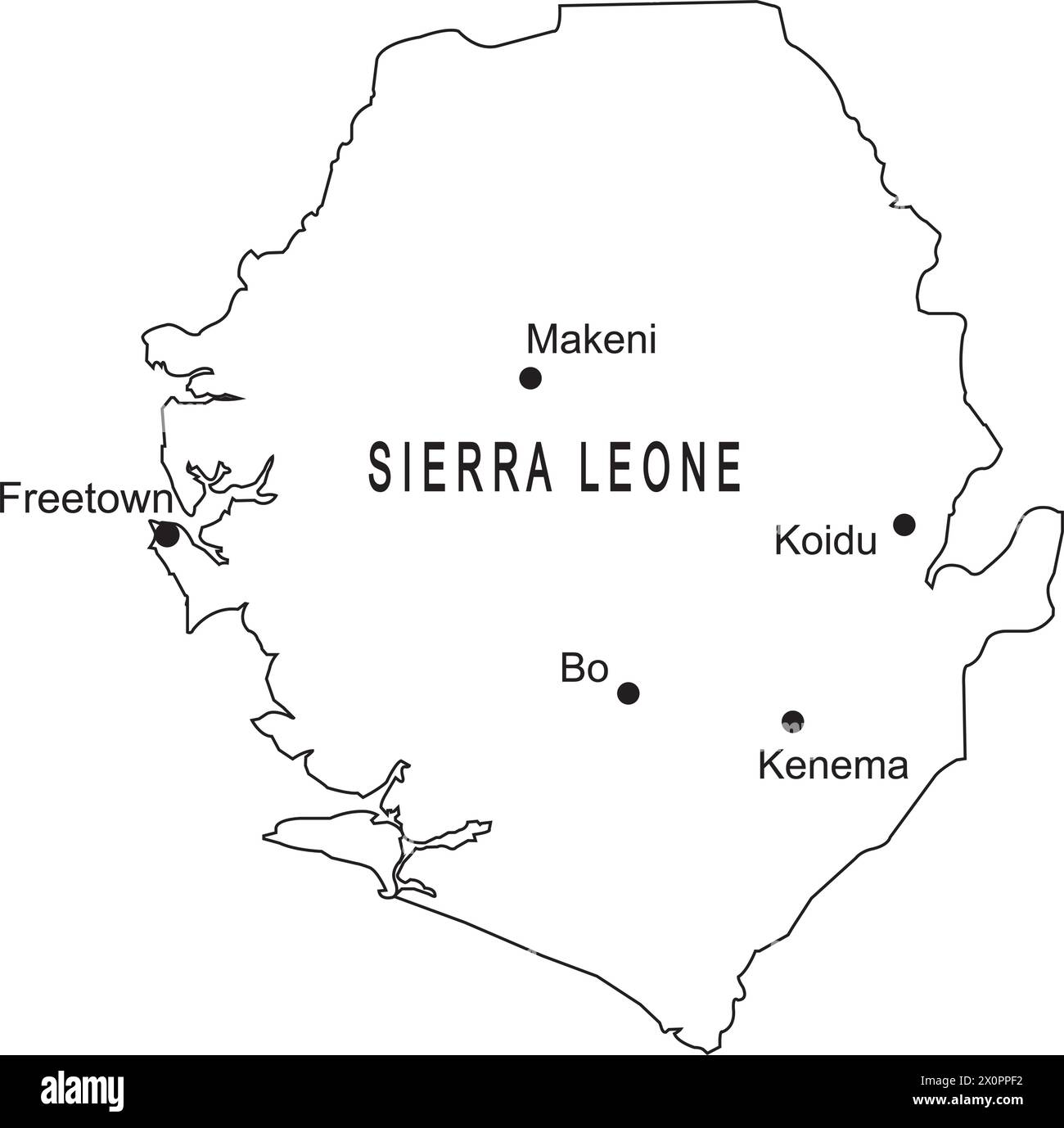 Conception d'illustration vectorielle de carte Sierra Leonne Illustration de Vecteur