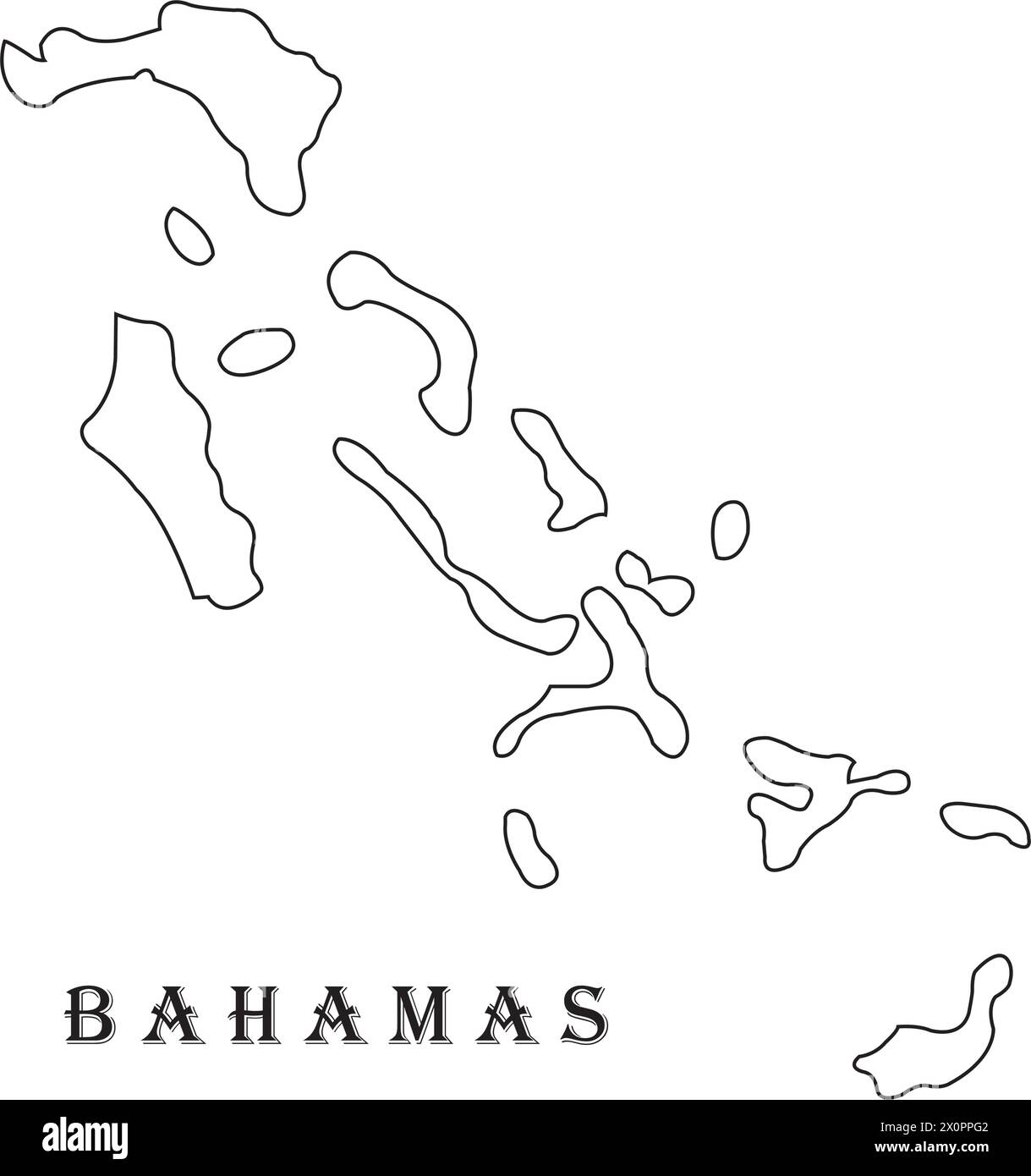 Conception de symbole d'illustration vectorielle de carte des Bahamas Illustration de Vecteur