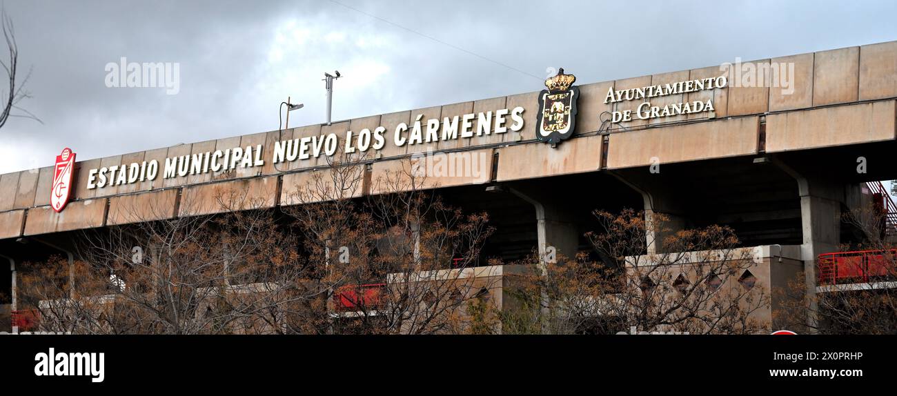 Stade de football de Grenade CF accueillant régulièrement des matchs de football professionnel et des internationaux occasionnels, Grenade, Espagne Banque D'Images