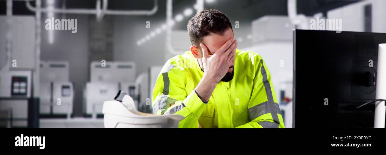 Violation des affaires : attaque par piratage informatique sur la sécurité de l'automatisation Banque D'Images