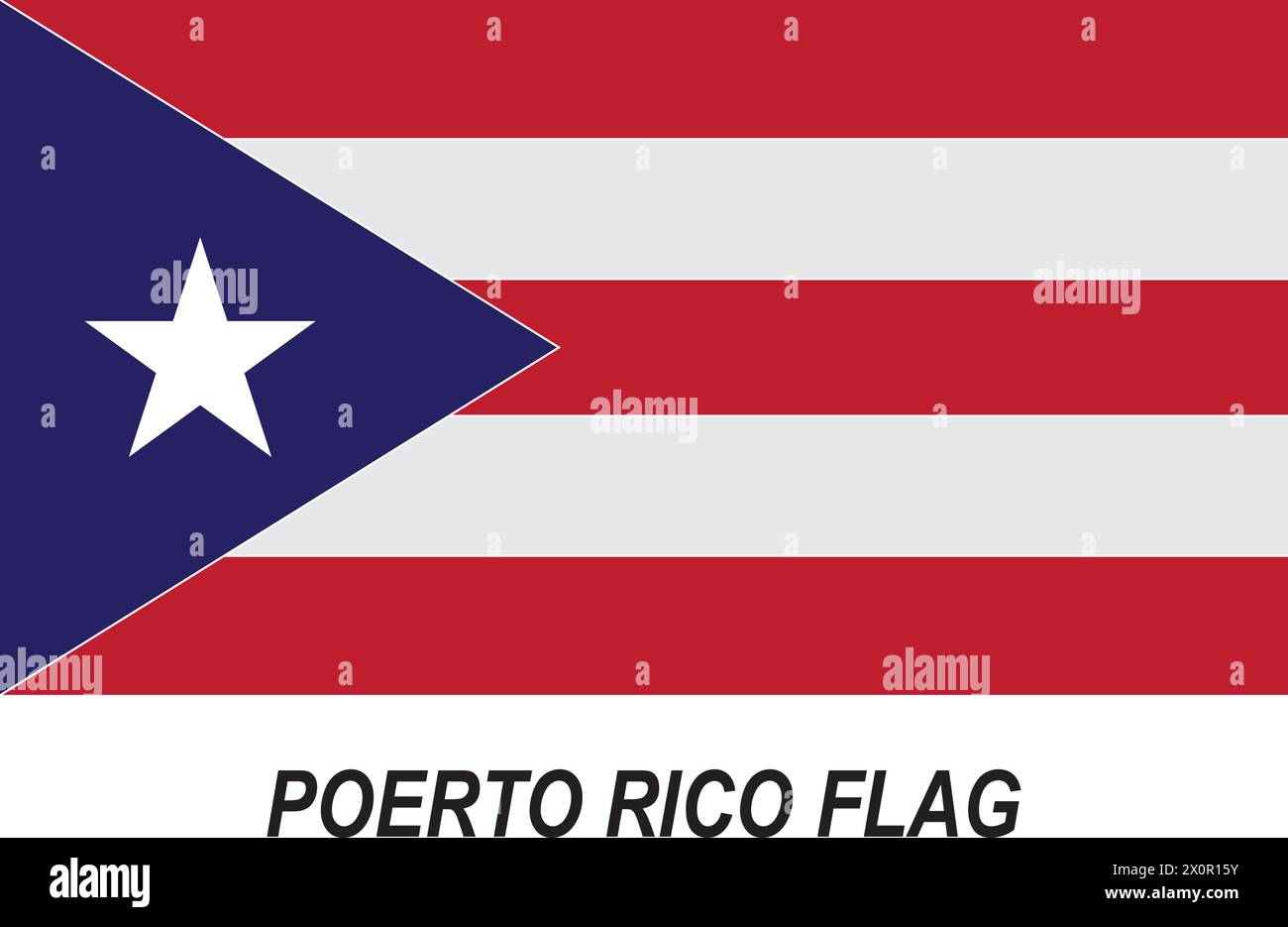 Vecteur drapeau Poerto rico isolé sur fond blanc. Illustration de Vecteur