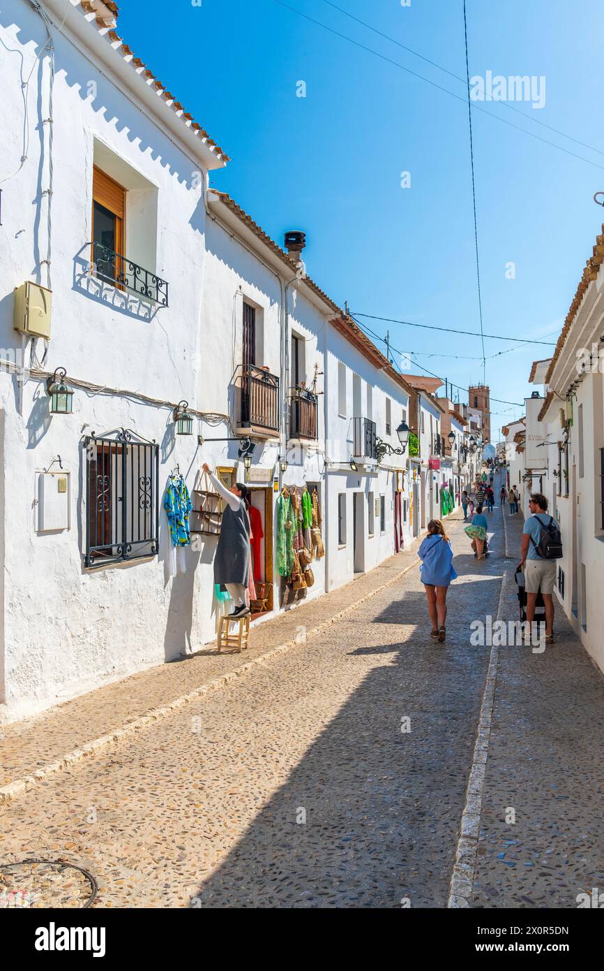 Carrer Sant Miguel, Altea, Comunidad Valenciana, Alicante district, Costa Blanca, Espagne Banque D'Images