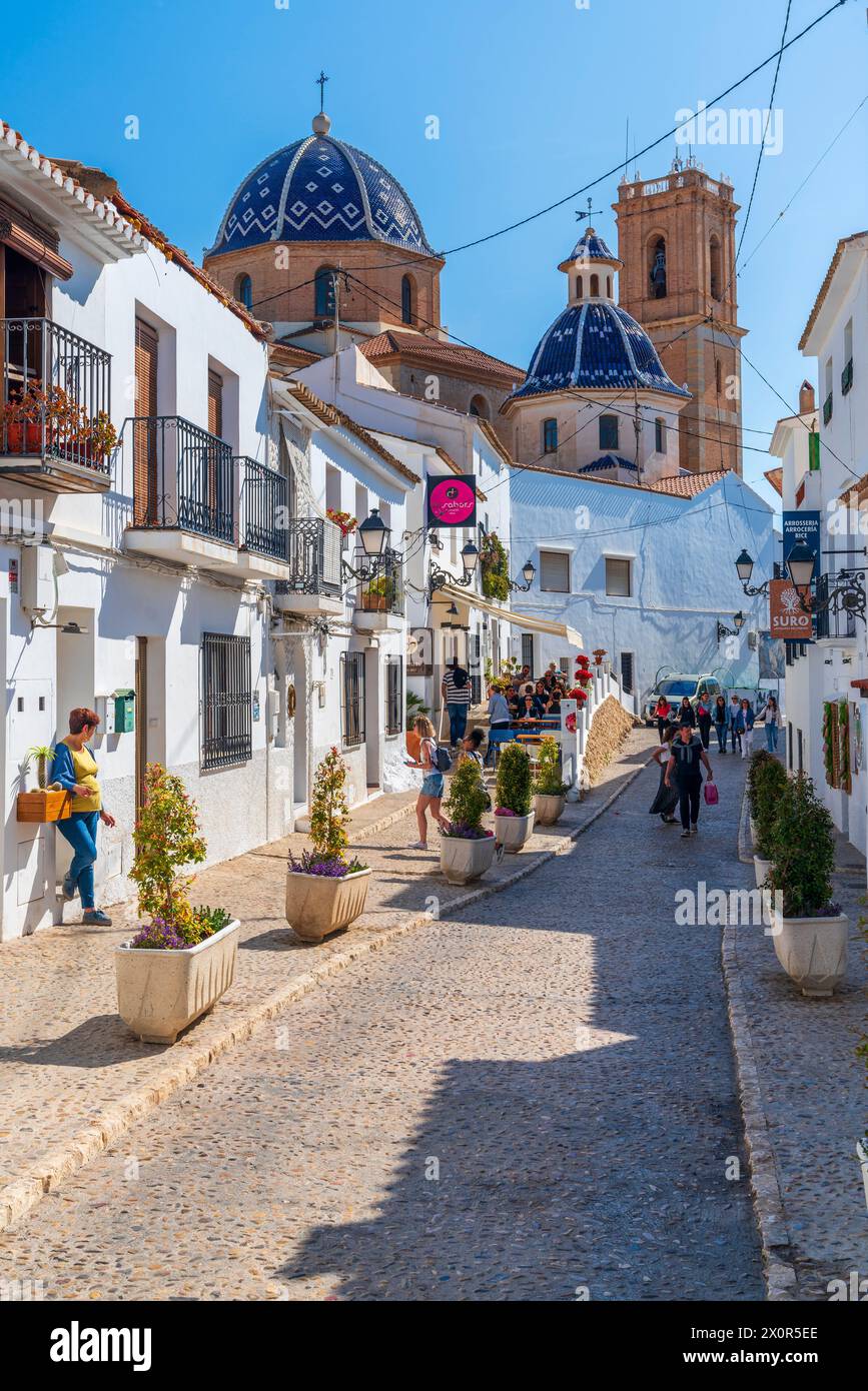 Carrer Sant Miguel, Altea, Comunidad Valenciana, Alicante district, Costa Blanca, Espagne Banque D'Images