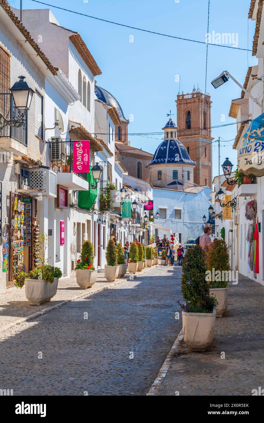 Carrer Sant Miguel, Altea, Comunidad Valenciana, Alicante district, Costa Blanca, Espagne Banque D'Images