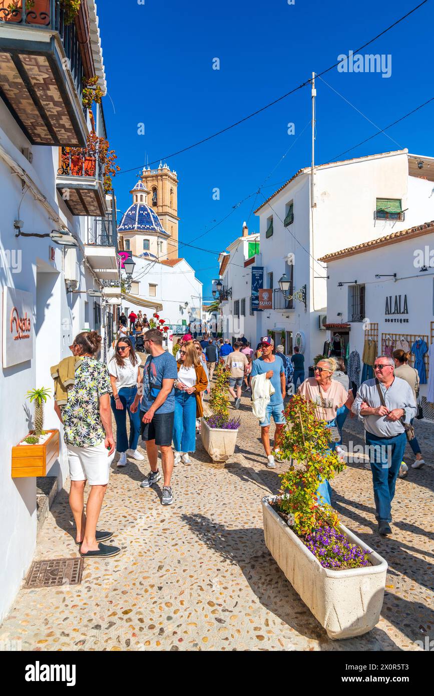 Carrer Sant Miguel, Altea, Comunidad Valenciana, Alicante district, Costa Blanca, Espagne Banque D'Images