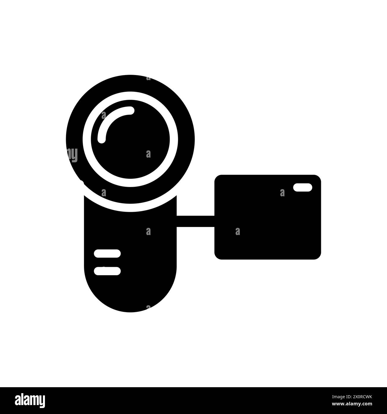 Icône de vecteur de glyphe de caméra vidéo isolée Illustration de Vecteur