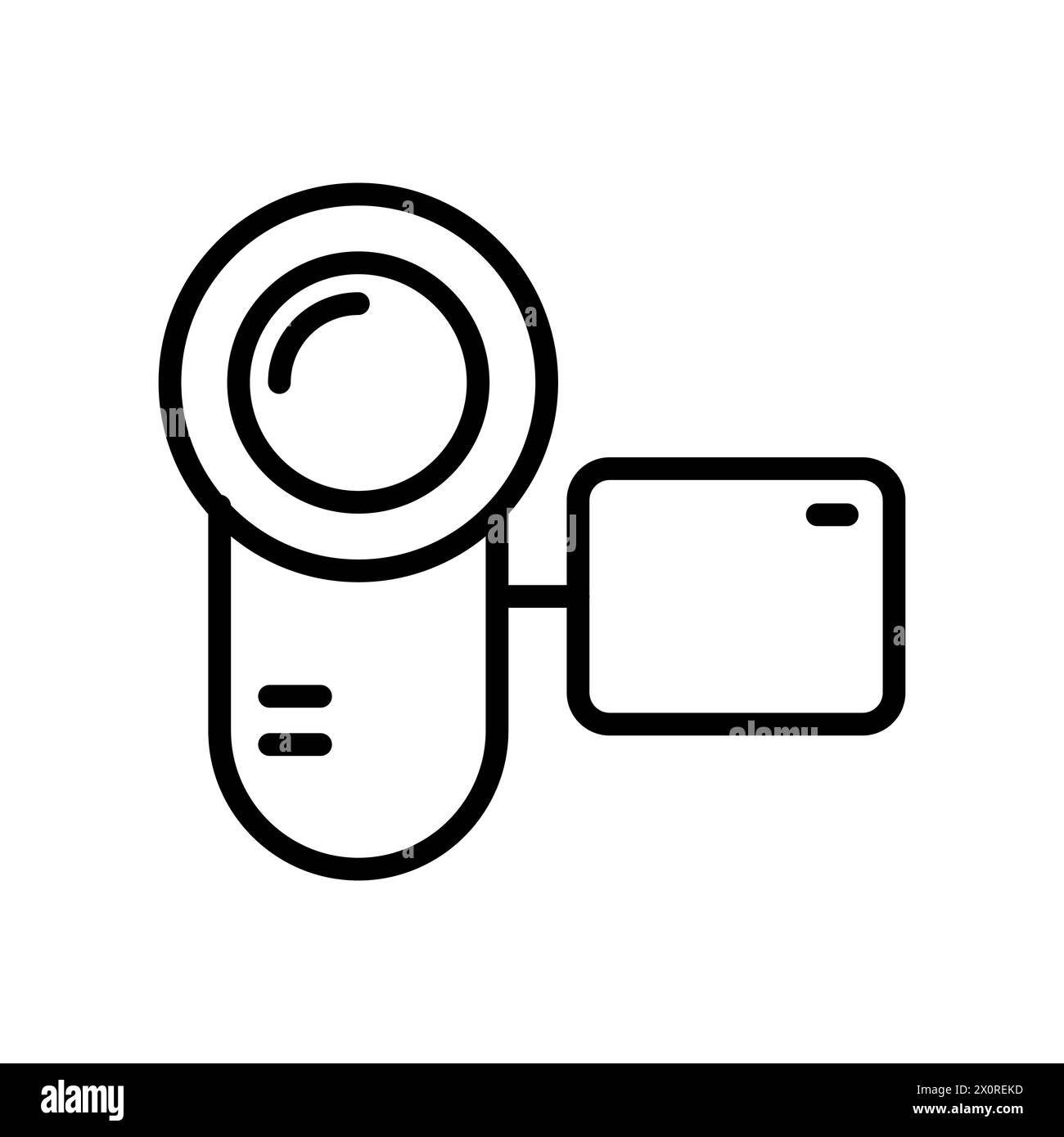 Icône vectorielle de contour de caméra vidéo isolée Illustration de Vecteur