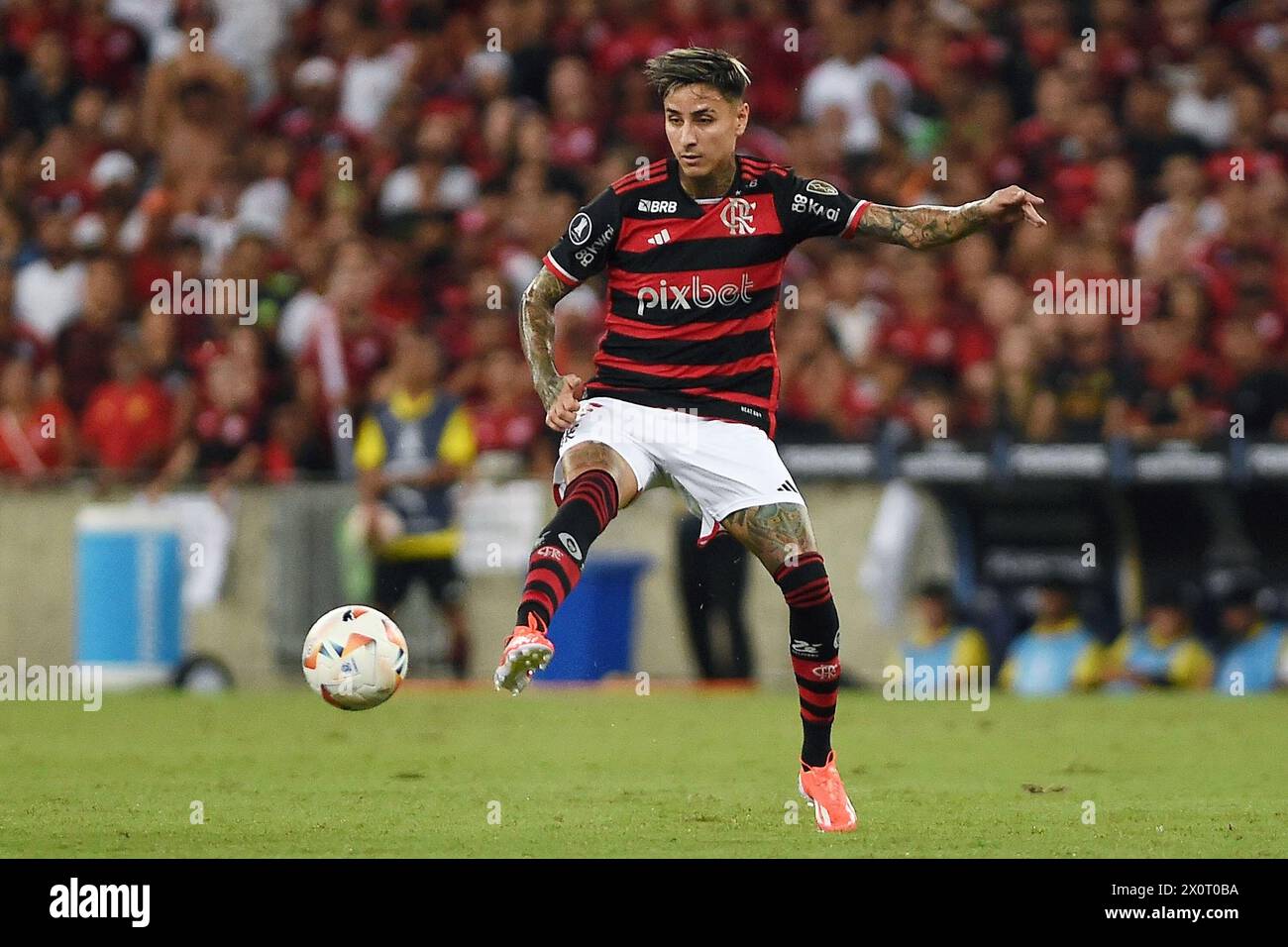 Rio de Janeiro, Brésil, 10 avril 2024. Match de football entre Flamengo vs Palestino pour le CONMEBOL Libertadores 2024, au stade Marcanã. Banque D'Images