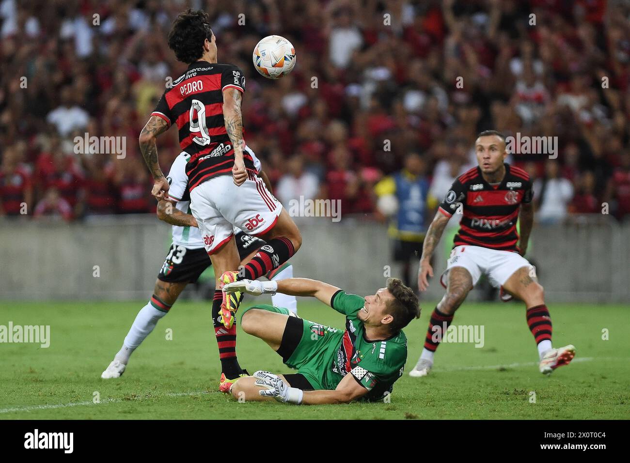 Rio de Janeiro, Brésil, 10 avril 2024. Match de football entre Flamengo vs Palestino pour le CONMEBOL Libertadores 2024, au stade Marcanã. Banque D'Images