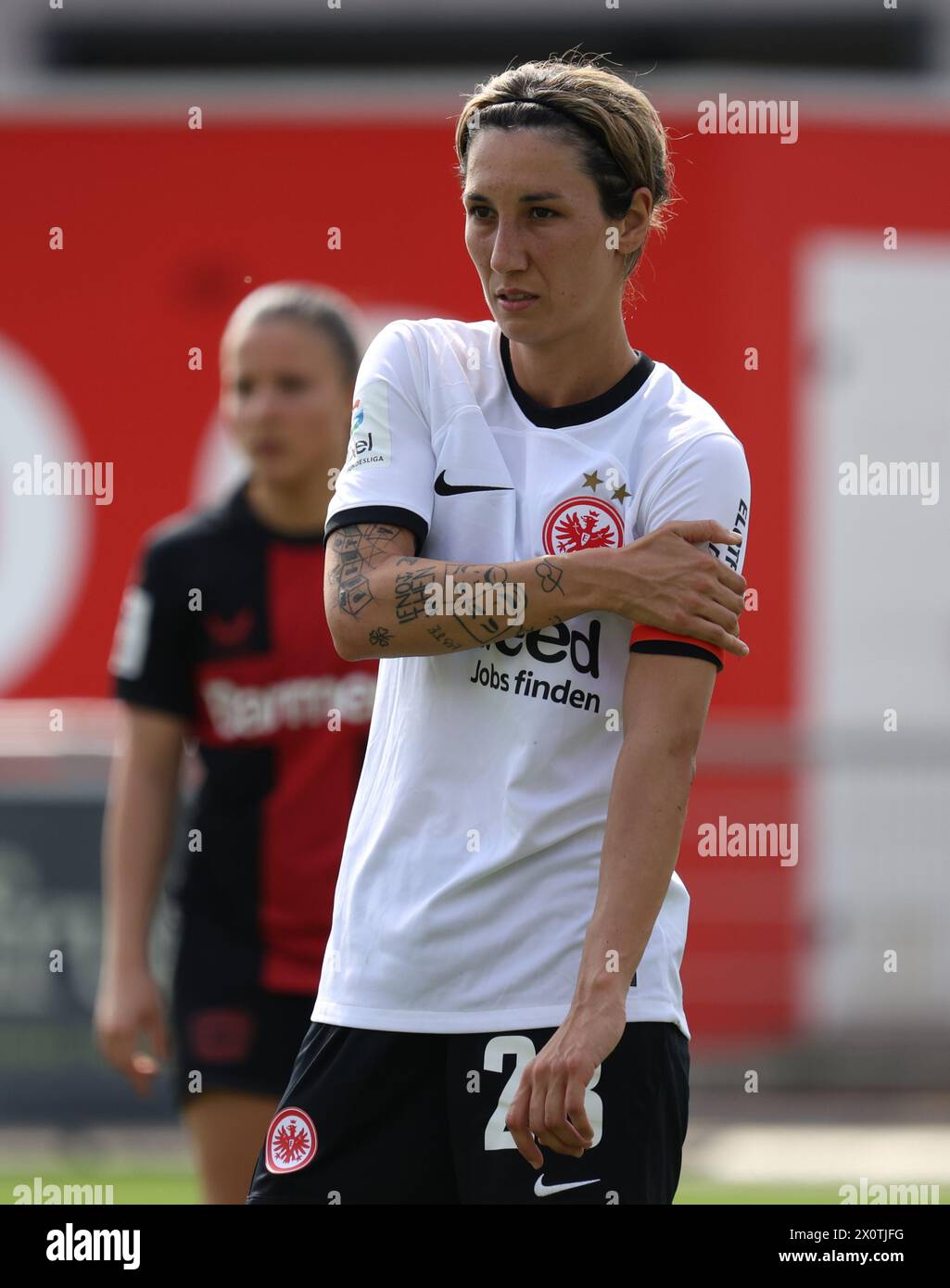 Sara Doorsoun (Francfort), Leverkusen, Allemagne. 13 avril 2024. Frauen Bundesliga, 18 ans. Spieltag, Bayer 04 Leverkusen - Eintracht Francfort. Crédit : Juergen Schwarz/Alamy Live News Banque D'Images