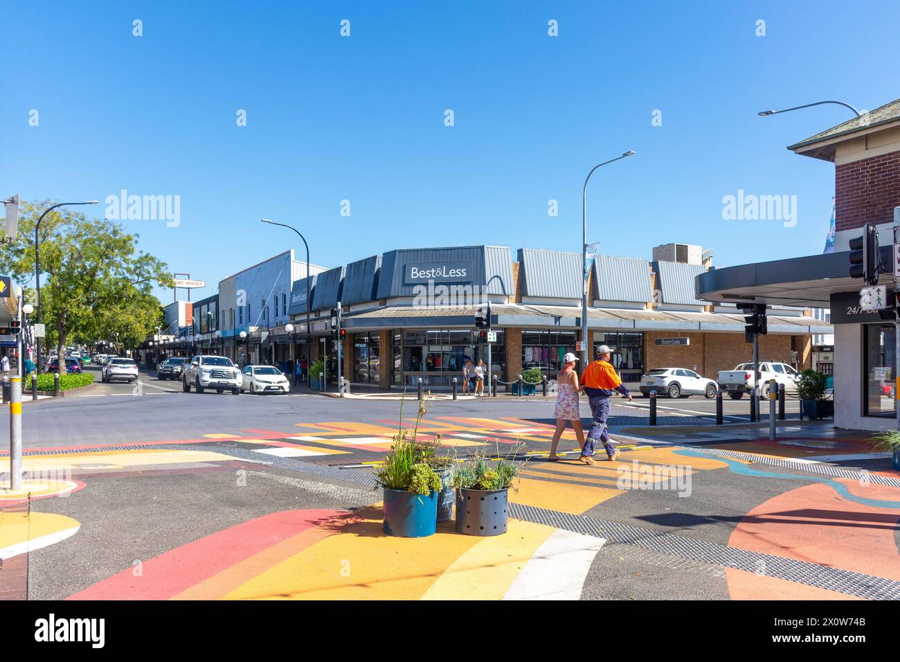 Corner of Junction Street et Kinghorne Street, Nowra, Nouvelle-Galles du Sud, Australie Banque D'Images