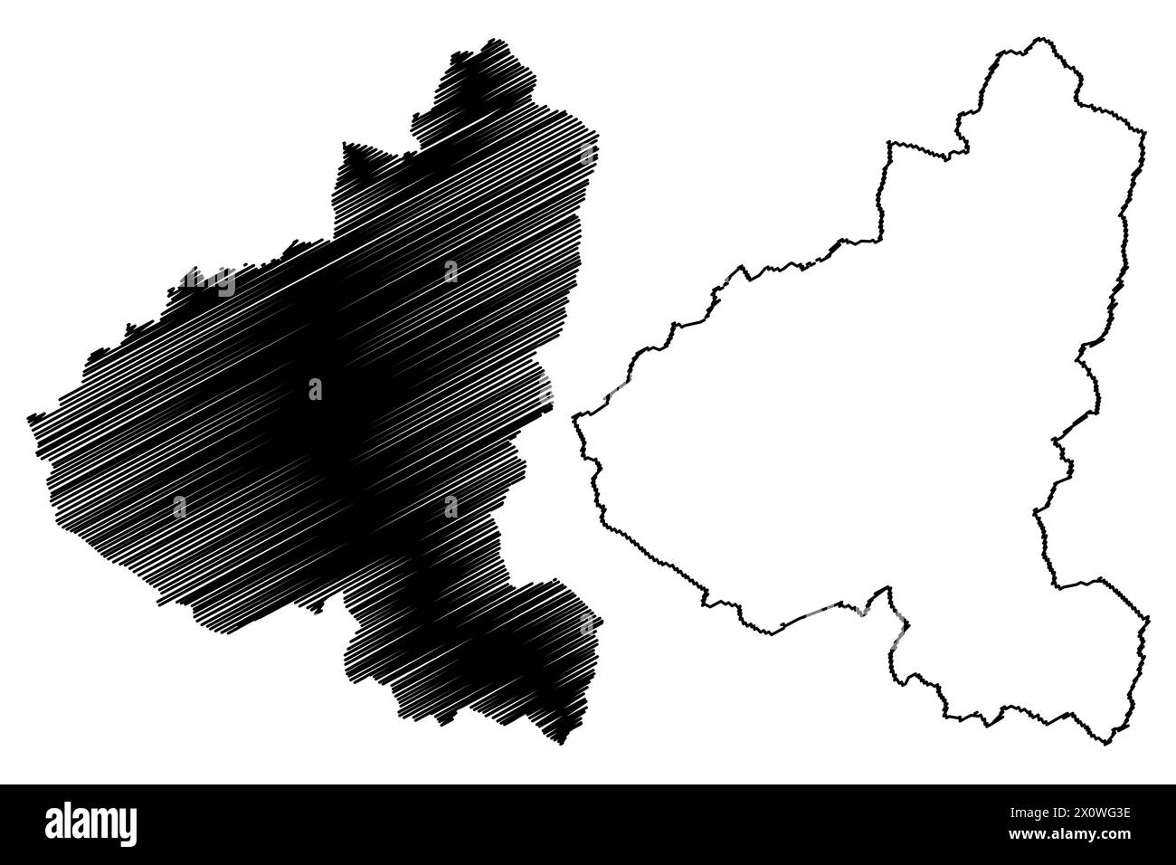 Engiadina Bassa Val Mustair Region District (Suisse, Confédération suisse, Canton des Grisons, Graubünden ou Graubunden) illustration vectorielle carte, s Illustration de Vecteur