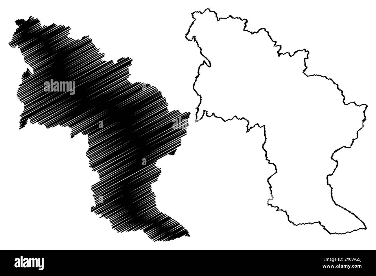 District d'Emmental (Suisse, Confédération suisse, canton de Berne ou Berne) illustration vectorielle de carte, croquis de griffonnage Verwaltungskreis carte d'Emmental Illustration de Vecteur
