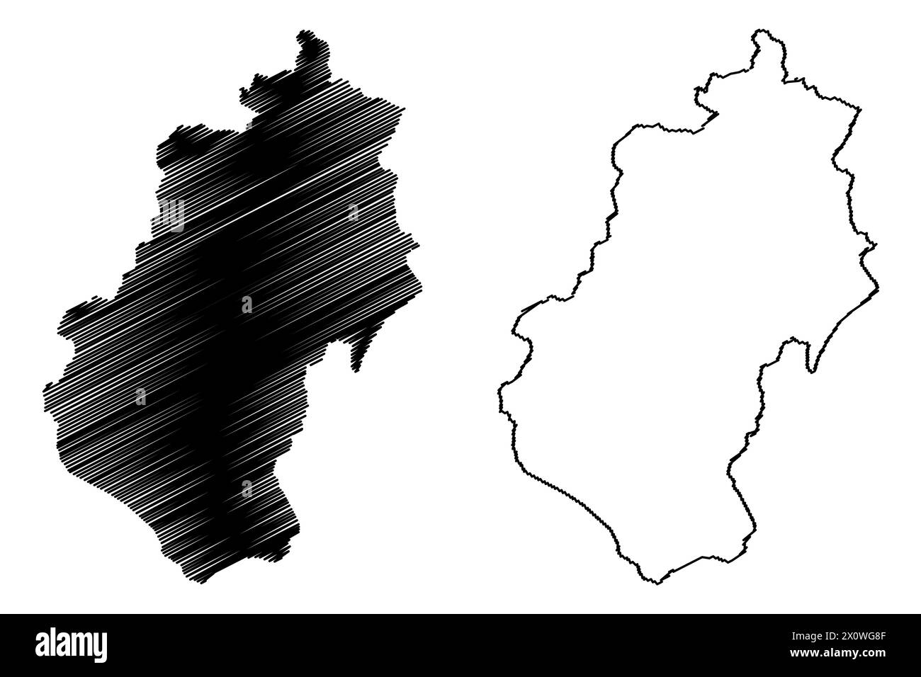 District d'Entlebuch (Suisse, Confédération suisse, canton de Lucerne ou Lucerne) illustration vectorielle de carte, croquis griffonnant carte d'Entlebuch Hochdorf Illustration de Vecteur