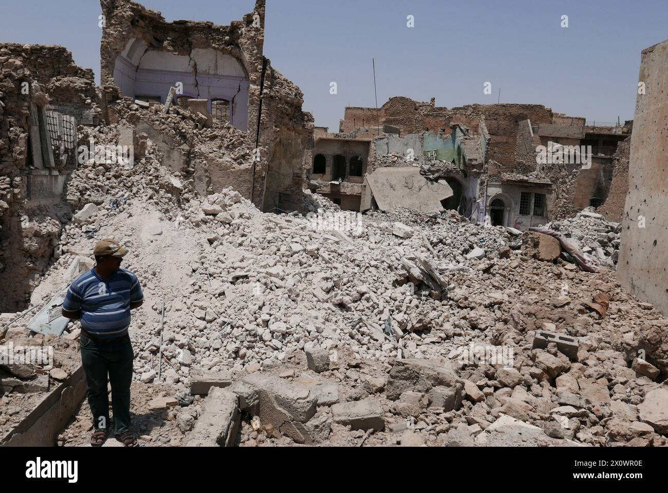 Bâtiments détruits à Mossoul, Irak Banque D'Images