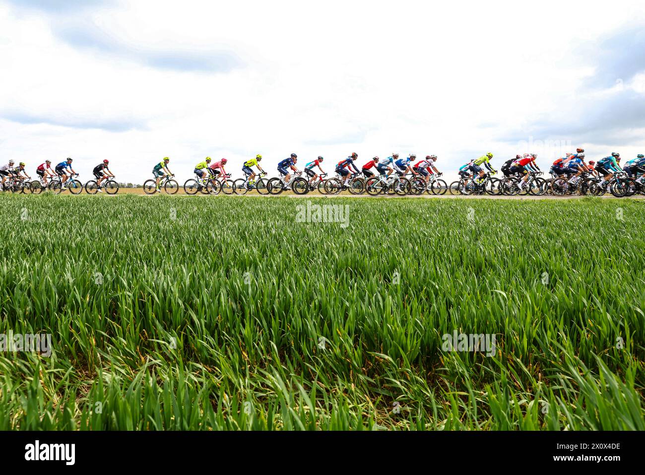 BEEK - participants en action lors de l'Amstel Gold Race 2024 le 14 avril 2024 à Beek, aux pays-Bas. Cette course cycliste d'une journée fait partie de l'UCI WorldTour. ANP VINCENT JANNINK Banque D'Images