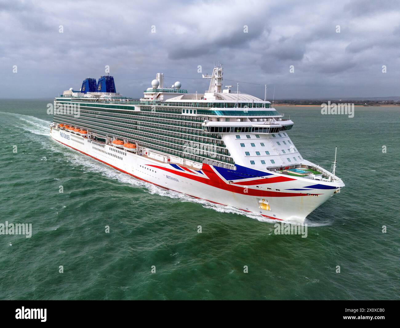 Britannia est un bateau de croisière de classe royale exploité par P&O Cruises, qui fait partie de Carnival Corporation. Banque D'Images