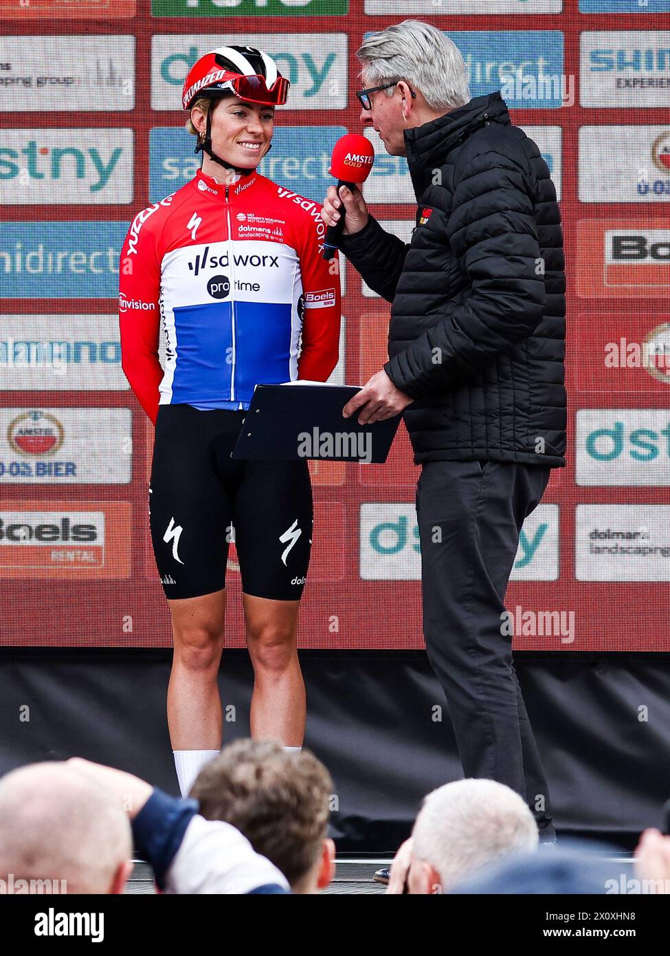 MAASTRICHT - demi Vollering au départ de l'Amstel Gold Race 2024 le 14 avril 2024 à Maastricht, pays-Bas. Cette course cycliste d'une journée fait partie de l'UCI WorldTour. ANP VINCENT JANNINK Banque D'Images