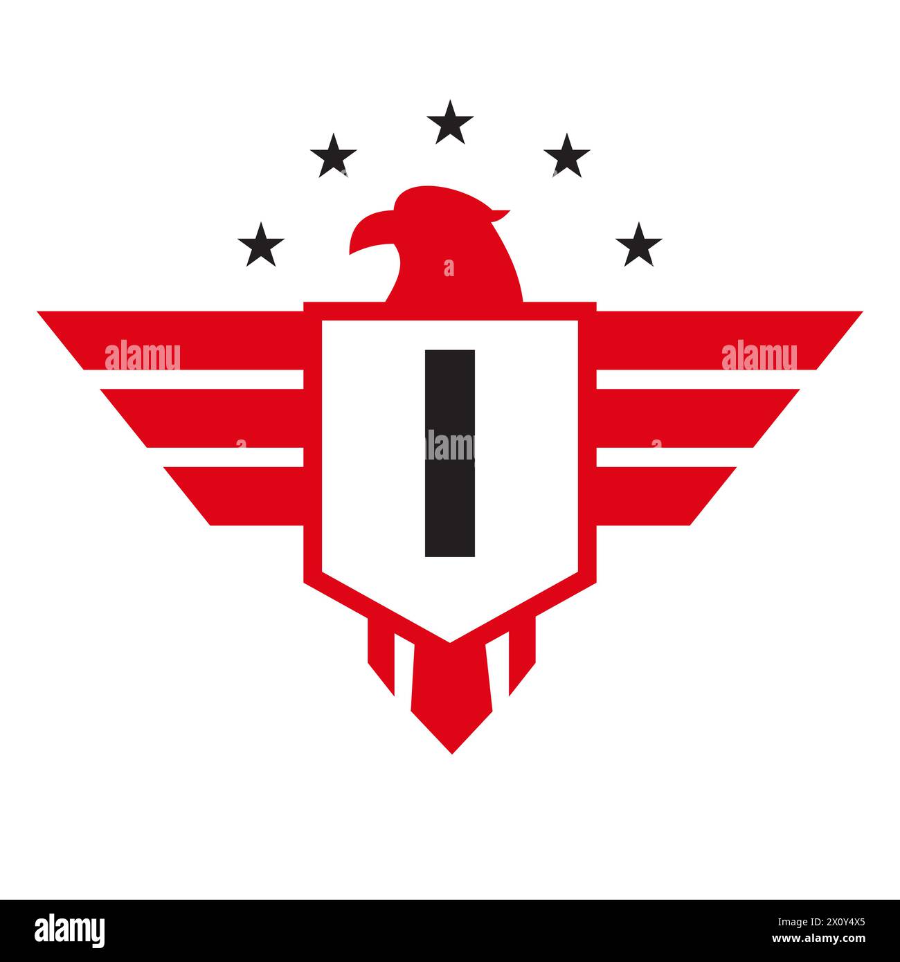 Logo initial de l'aile sur la lettre I pour le symbole de transport Illustration de Vecteur