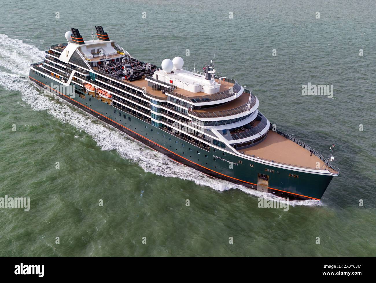 Seabourn Venture est l'un des deux navires de croisière d'expédition ultra-luxueux exploités par Seabourn Cruise Line. Banque D'Images